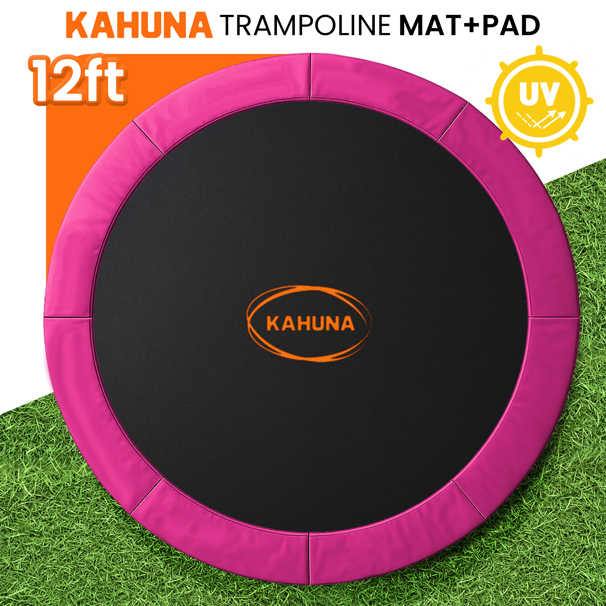 Kahuna 12ft Replacement Trampoline Safety Pad Cover and Jumping Spring Mat - Pink - Image 2