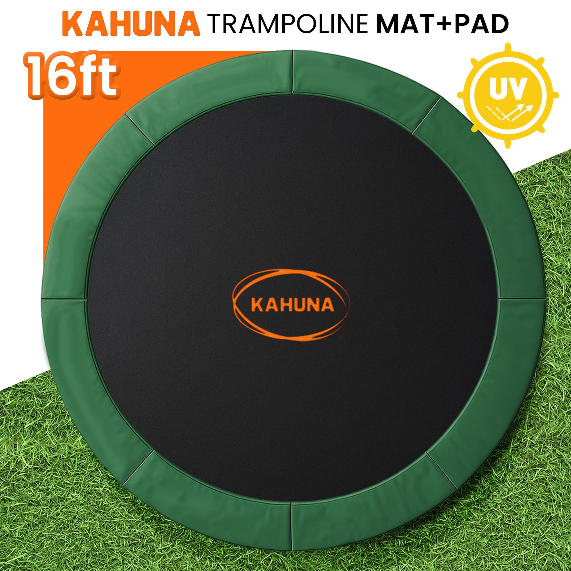Kahuna 16ft Replacement Trampoline Safety Pad Cover and Jumping Spring Mat - Green - Image 2