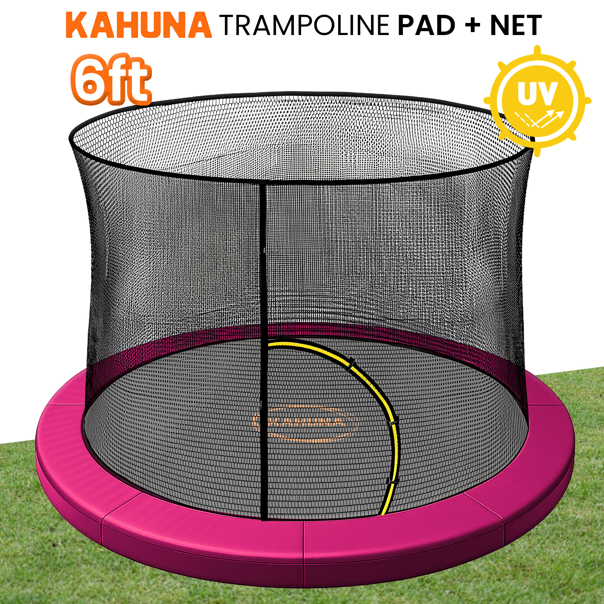 Kahuna 6ft Trampoline Pad and Net - Pink - Image 2