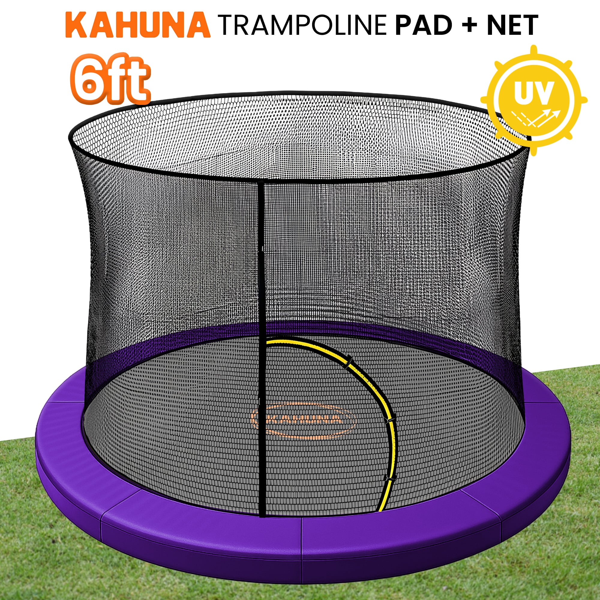 Kahuna 6ft Trampoline Pad and Net - Purple - Image 2