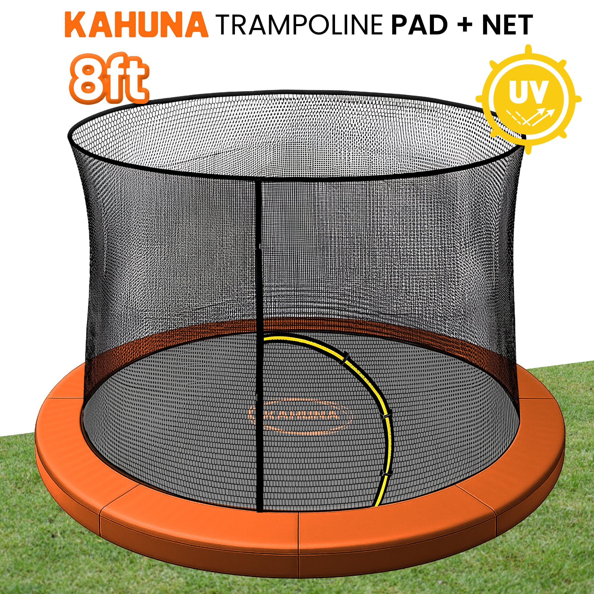 Kahuna 8ft Trampoline Pad and Net - Orange - Image 2