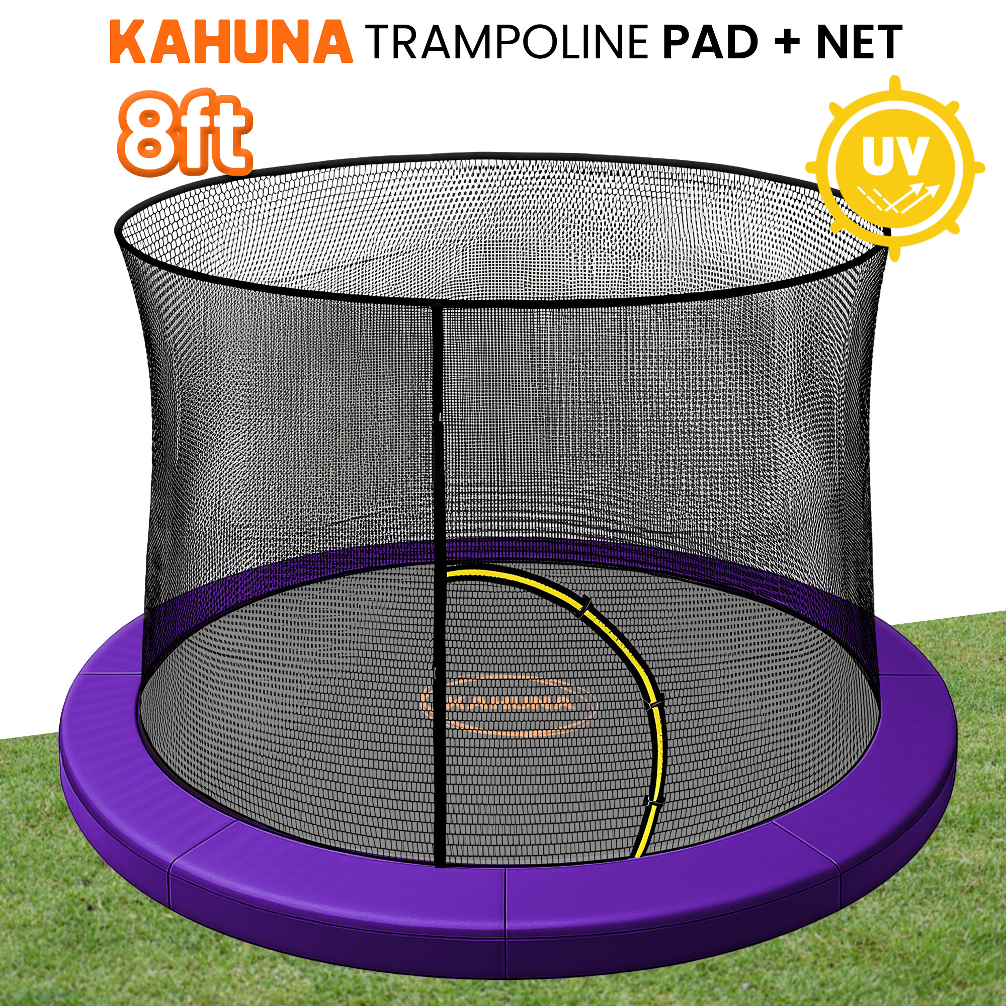 Kahuna 8ft Trampoline Pad and Net - Purple - Image 2