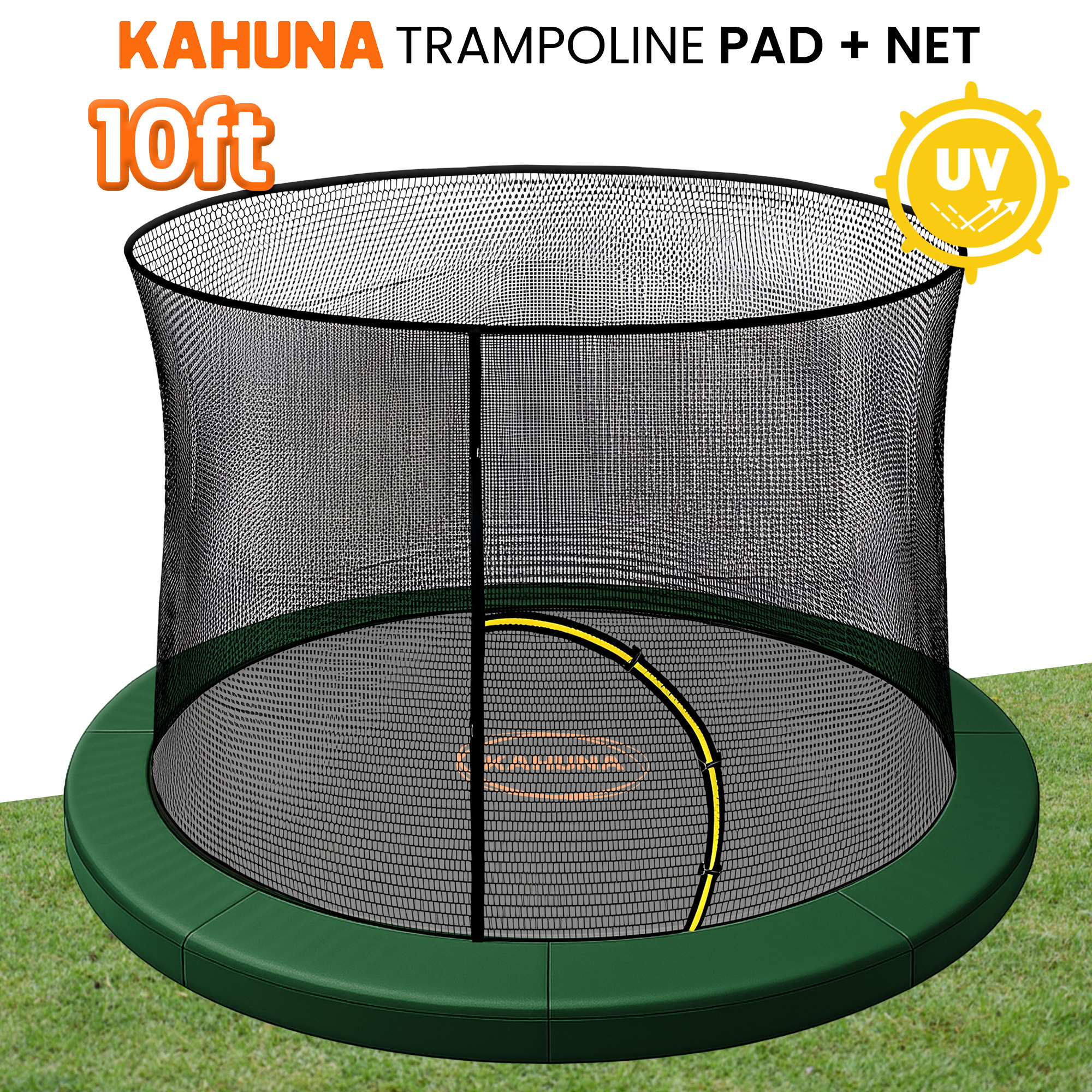 Kahuna 10ft Trampoline Pad and Net - Green - Image 2