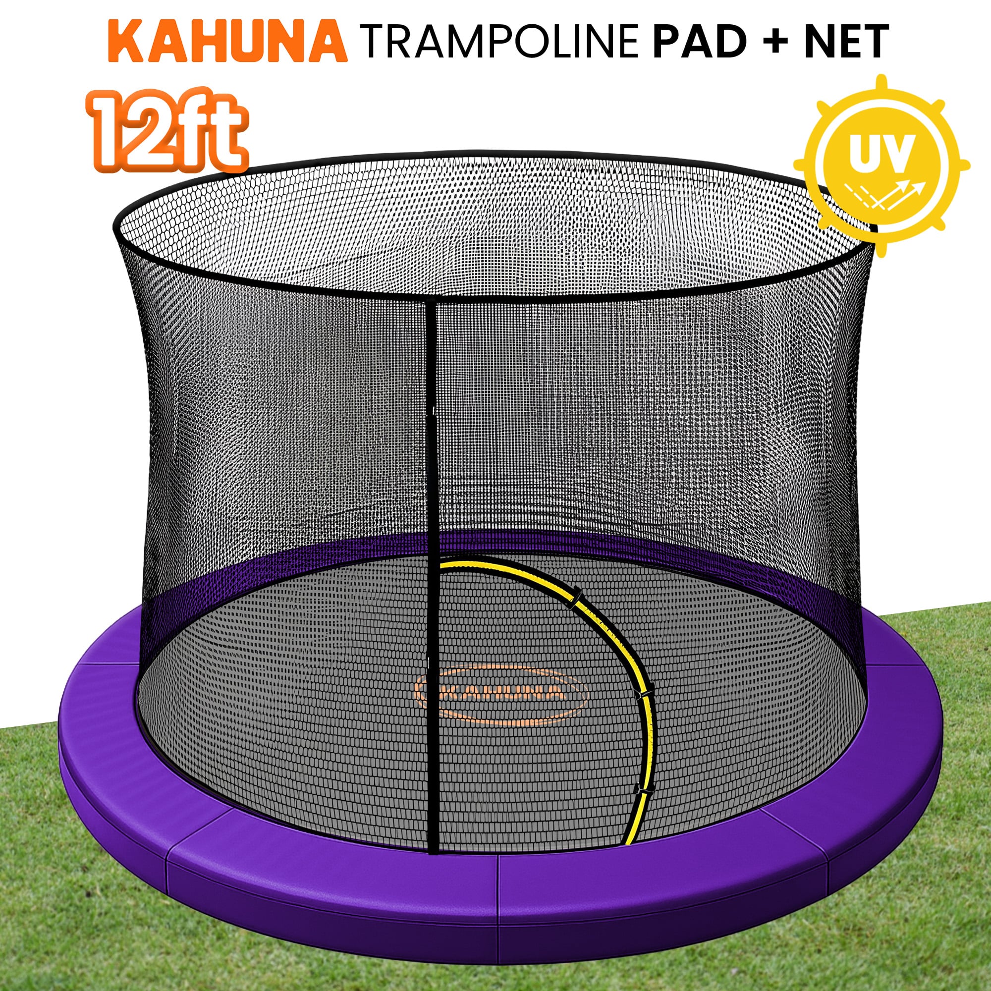 Kahuna 12ft Trampoline Pad and Net - Purple - Image 2