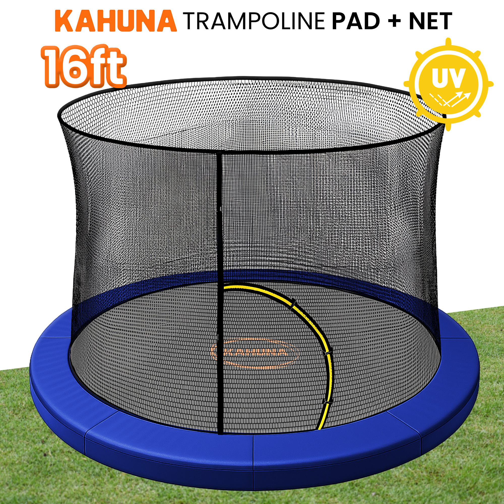 Kahuna 16ft Trampoline Pad and Net - Blue - Image 2