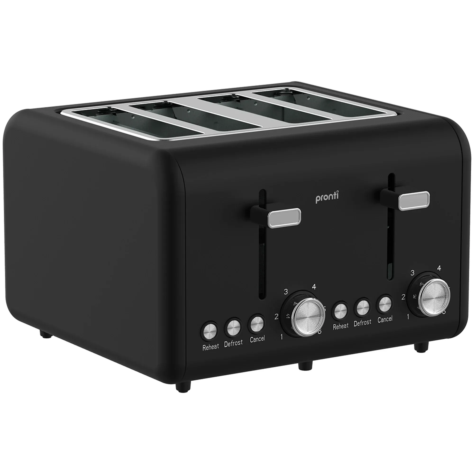 Pronti Silver Noir Collection 4 Slice Toaster and Kettle Bundle - Image 3