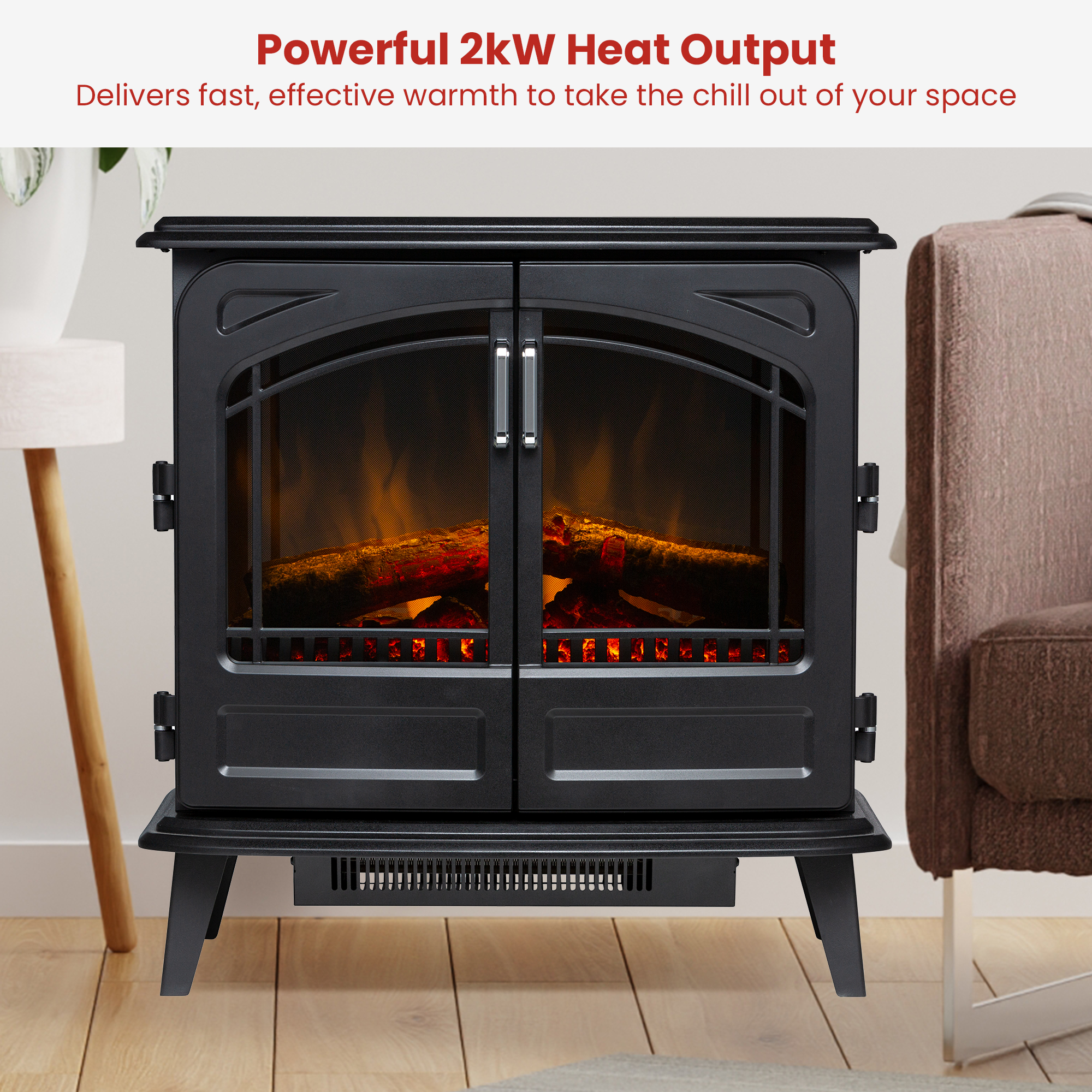 Dimplex Leckford Optiflame Electric Fire Stove - 2kW - Image 7