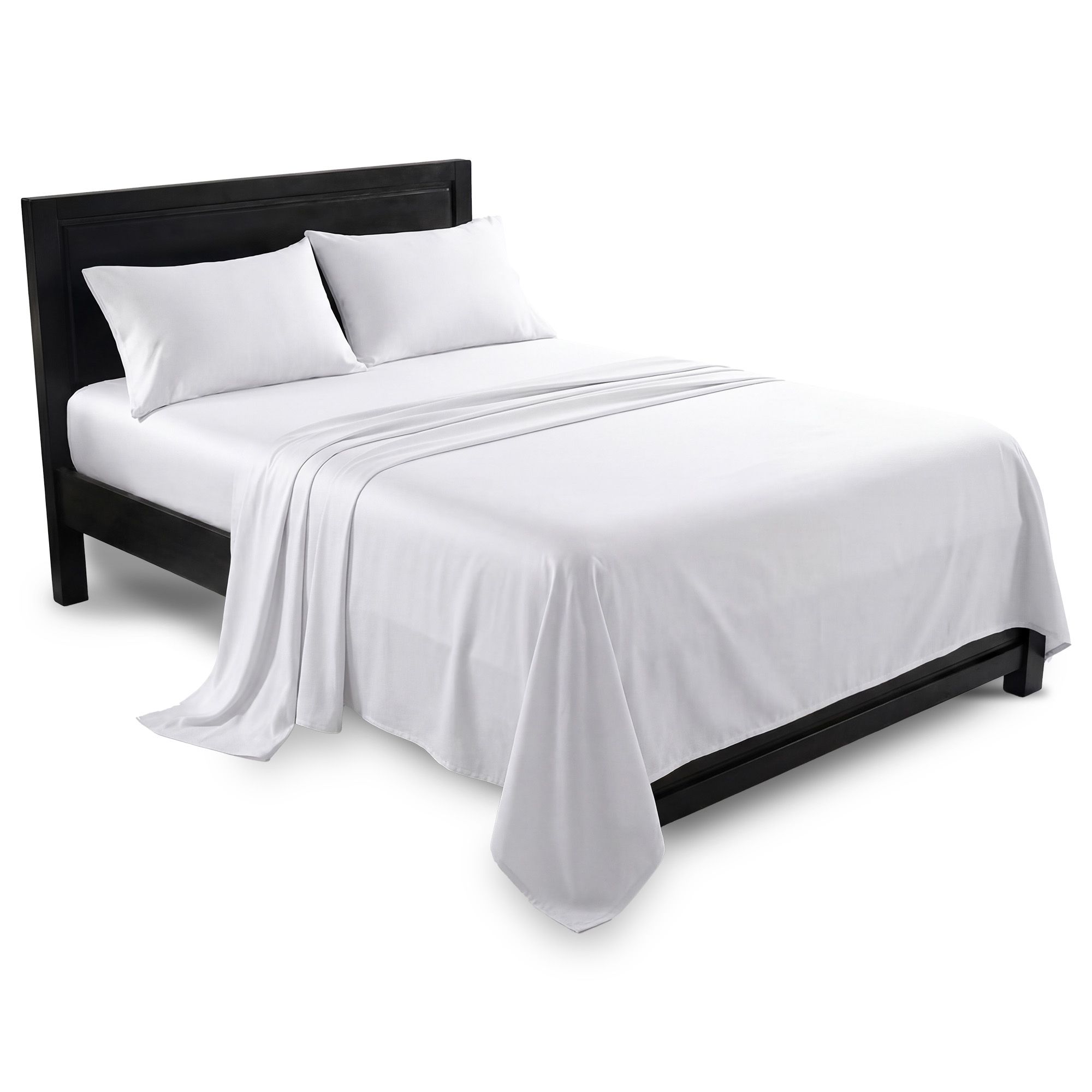 Laura Hill 750 Thread Count Pure Cotton Queen Bed Sheet Set 4 Piece Gift Pack - White - Image 4