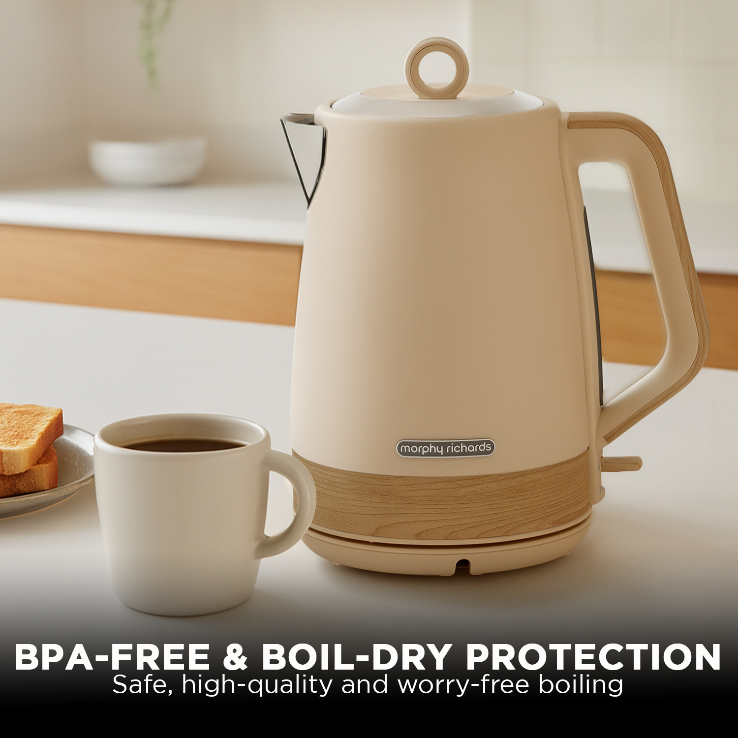 Morphy Richards 1.7L Electric Kettle Essence Scandi Swivel Base Boil-Dry Protection - Image 8