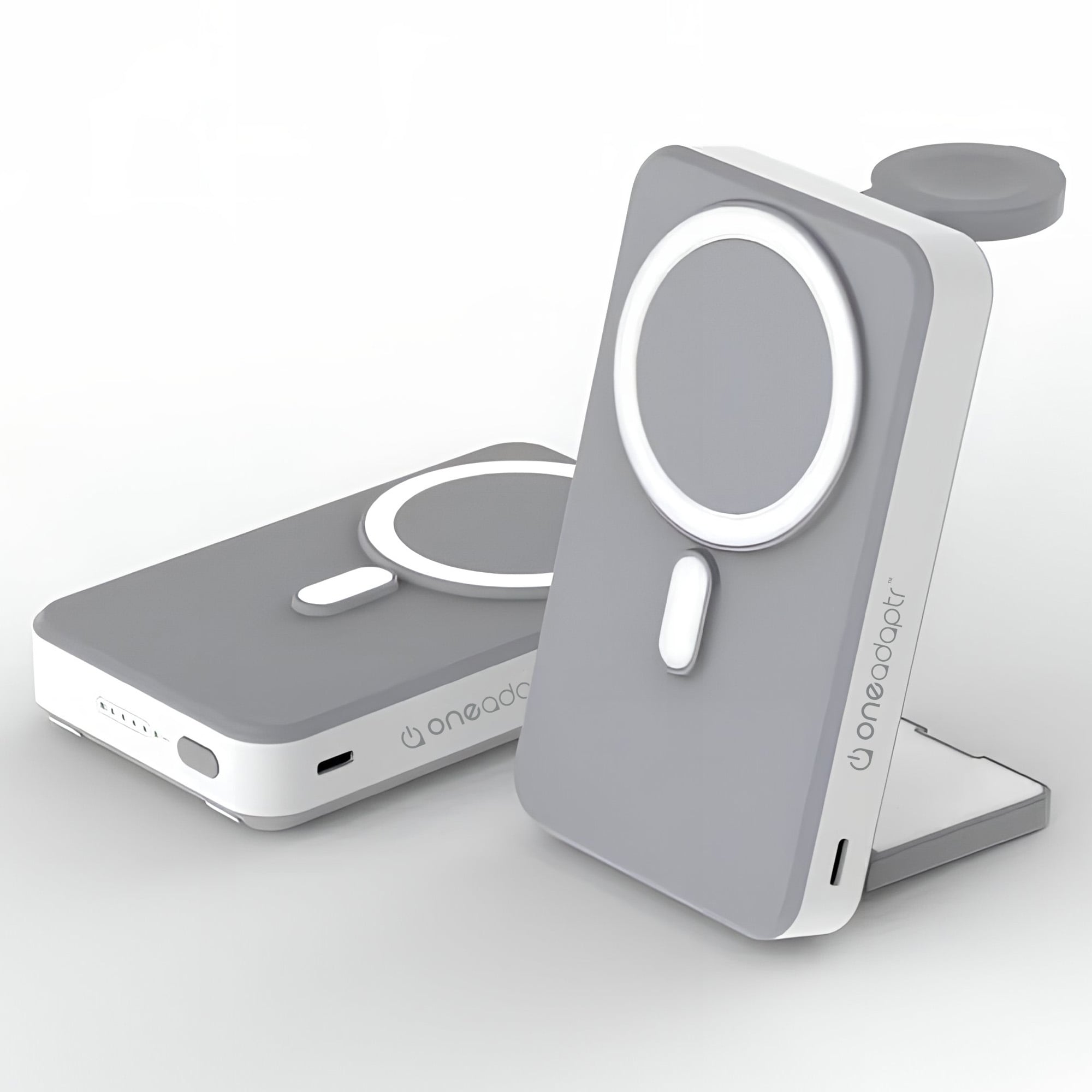 OneAdaptr OneGo Grey 5 in 1 MagSafe Charging Stand Power Bank - Image 4