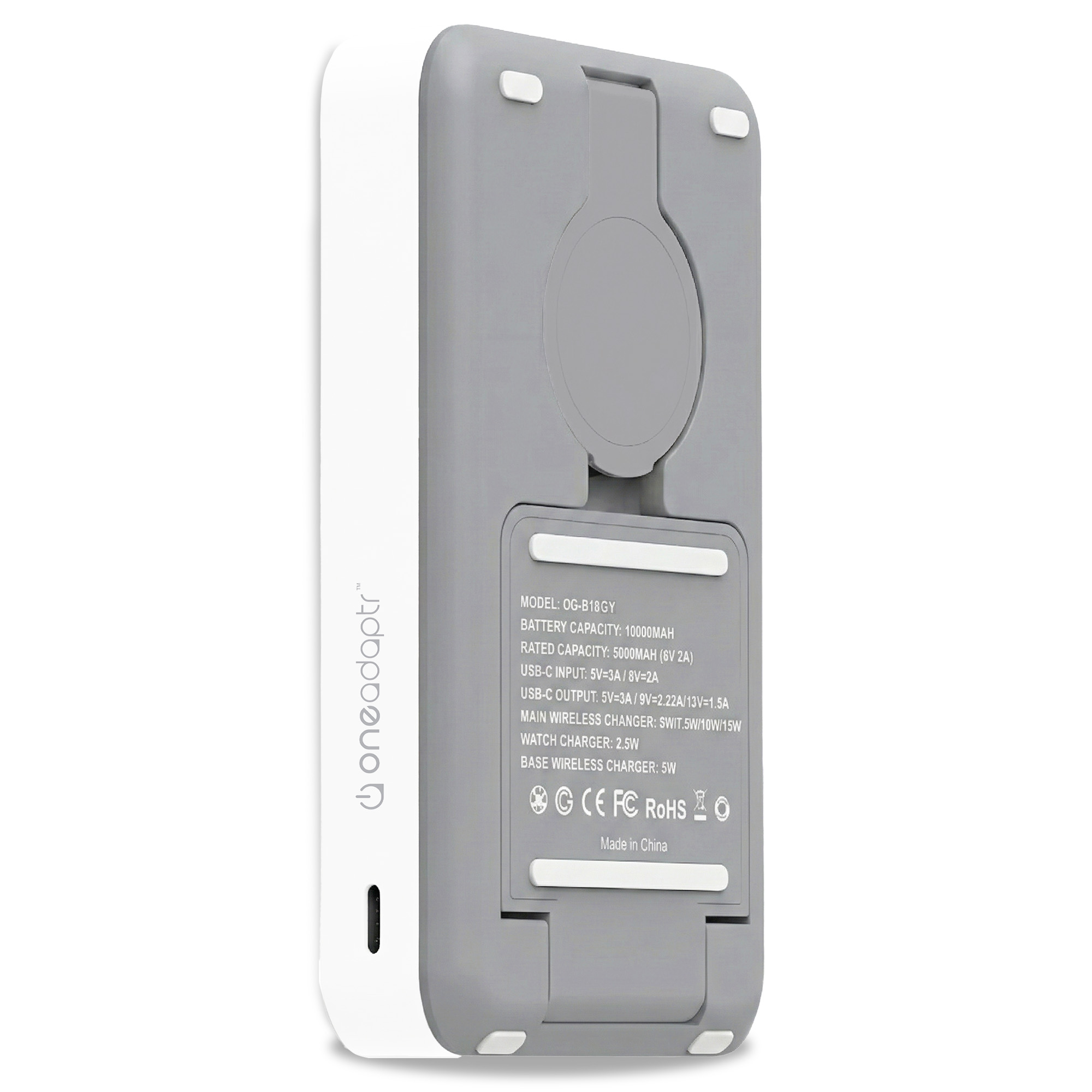 OneAdaptr OneGo Grey 5 in 1 MagSafe Charging Stand Power Bank - Image 6