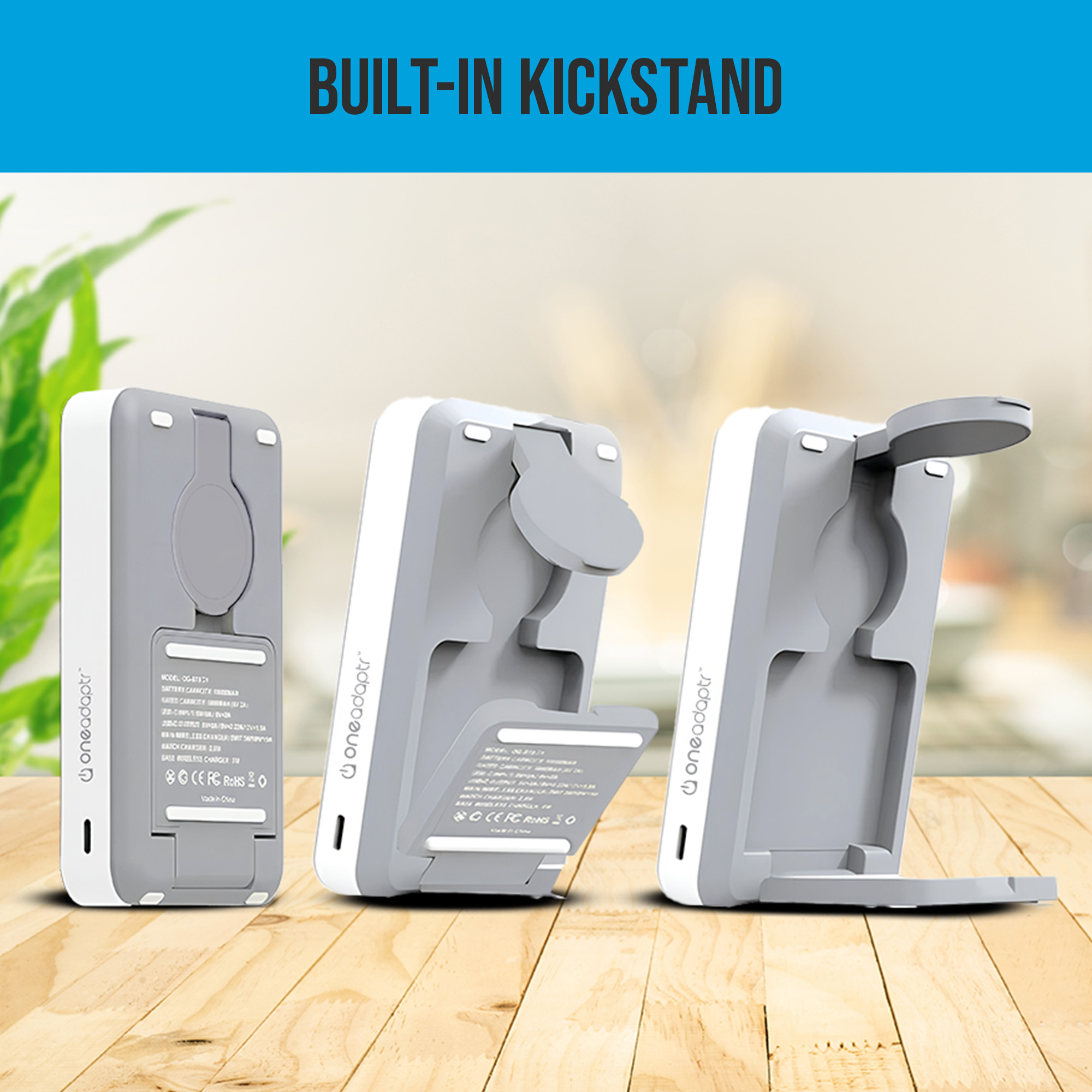 OneAdaptr OneGo Grey 5 in 1 MagSafe Charging Stand Power Bank - Image 8