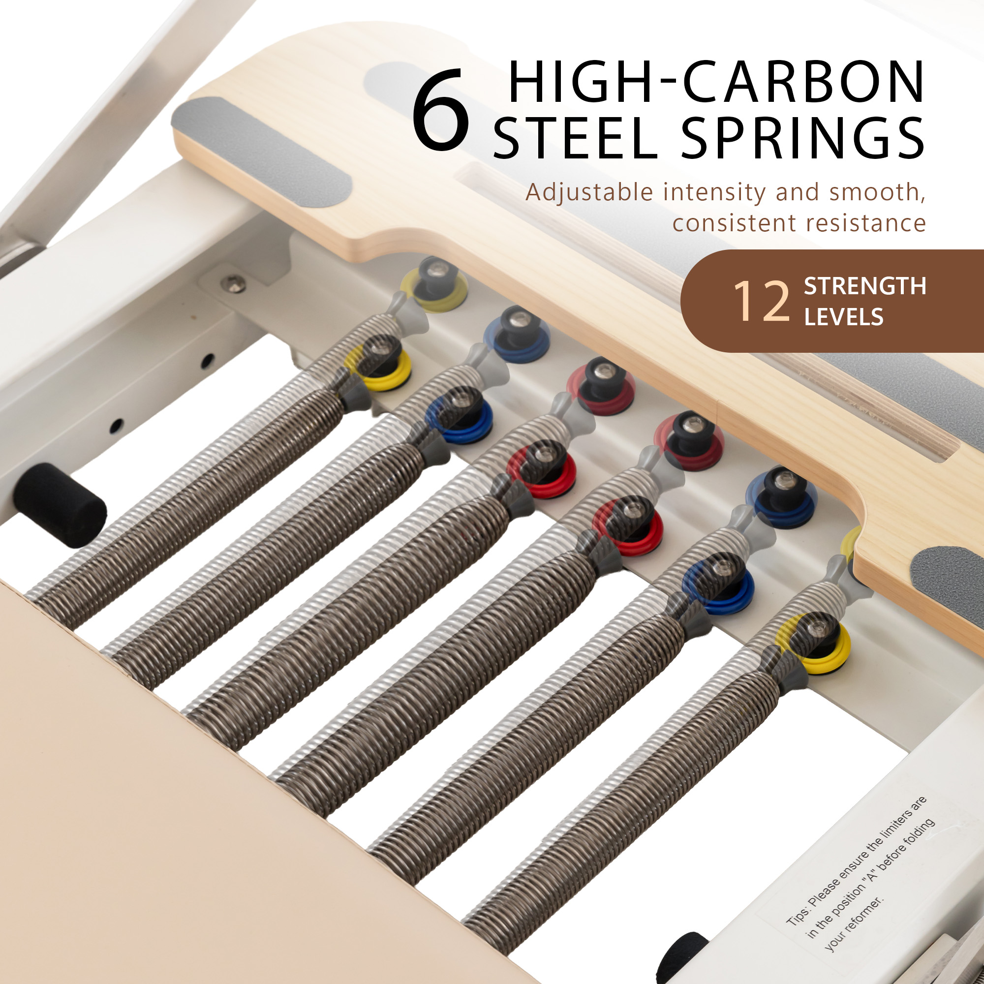 Powertrain Velora Beige Aluminium Foldable Pilates Board Reformer Multifunctional Core Exercise Set Ab Trainer Platform Extender Sitting Box Jumpboard And Footbar Full Body Home - Image 7