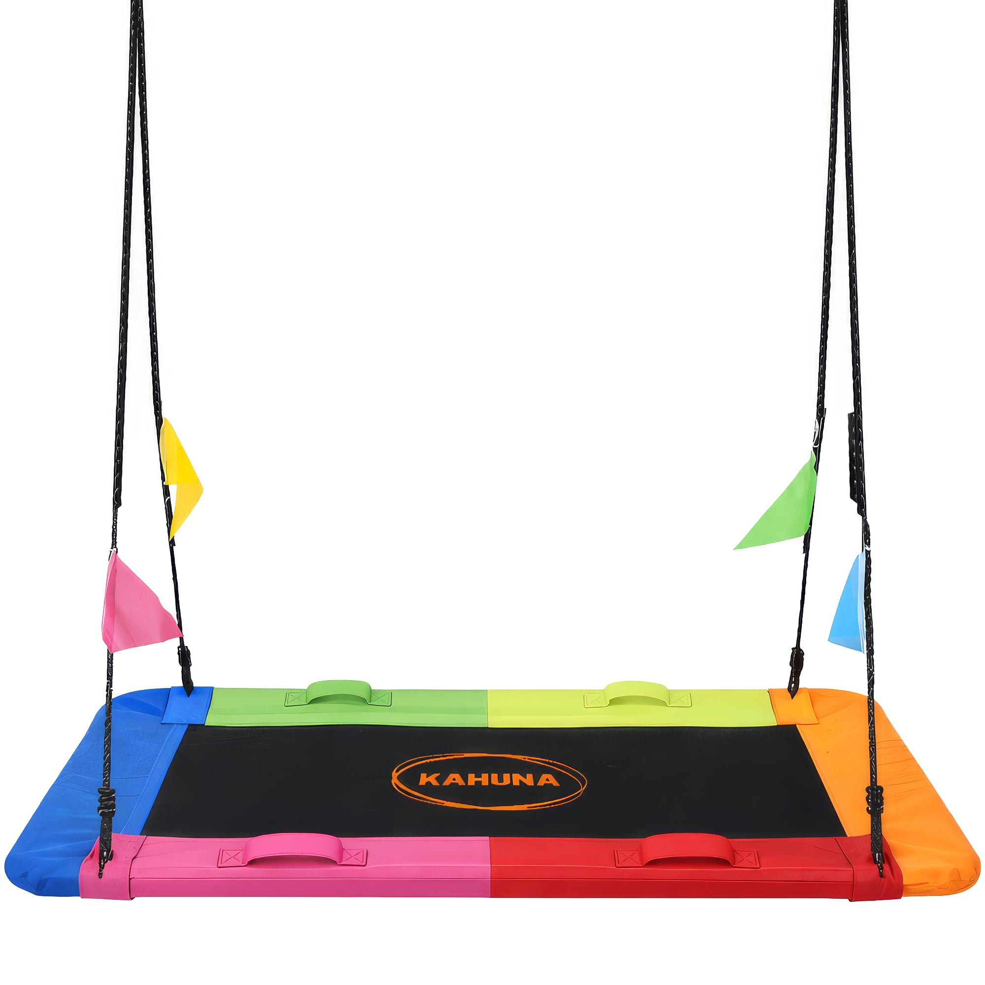 Kahuna Heavy Duty 60 Inch Rectangular Tree Swing With Adjustable 180cm Lifting Ropes Foam Padded Tubes And Full Accessory Kit For Backyard Family Use - Image 1