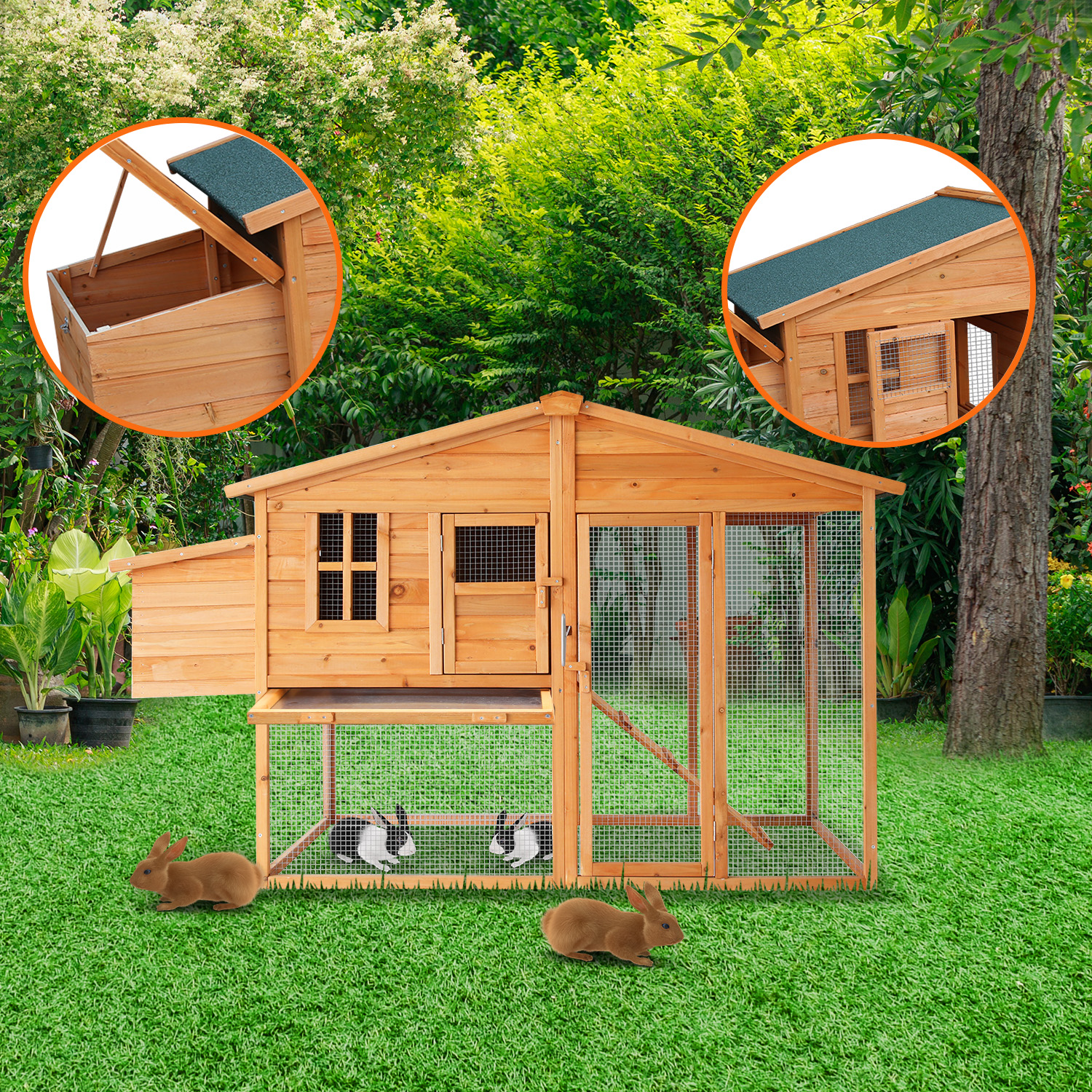 Furtastic Large Chicken Coop & Rabbit Hutch With Ramp - Image 7