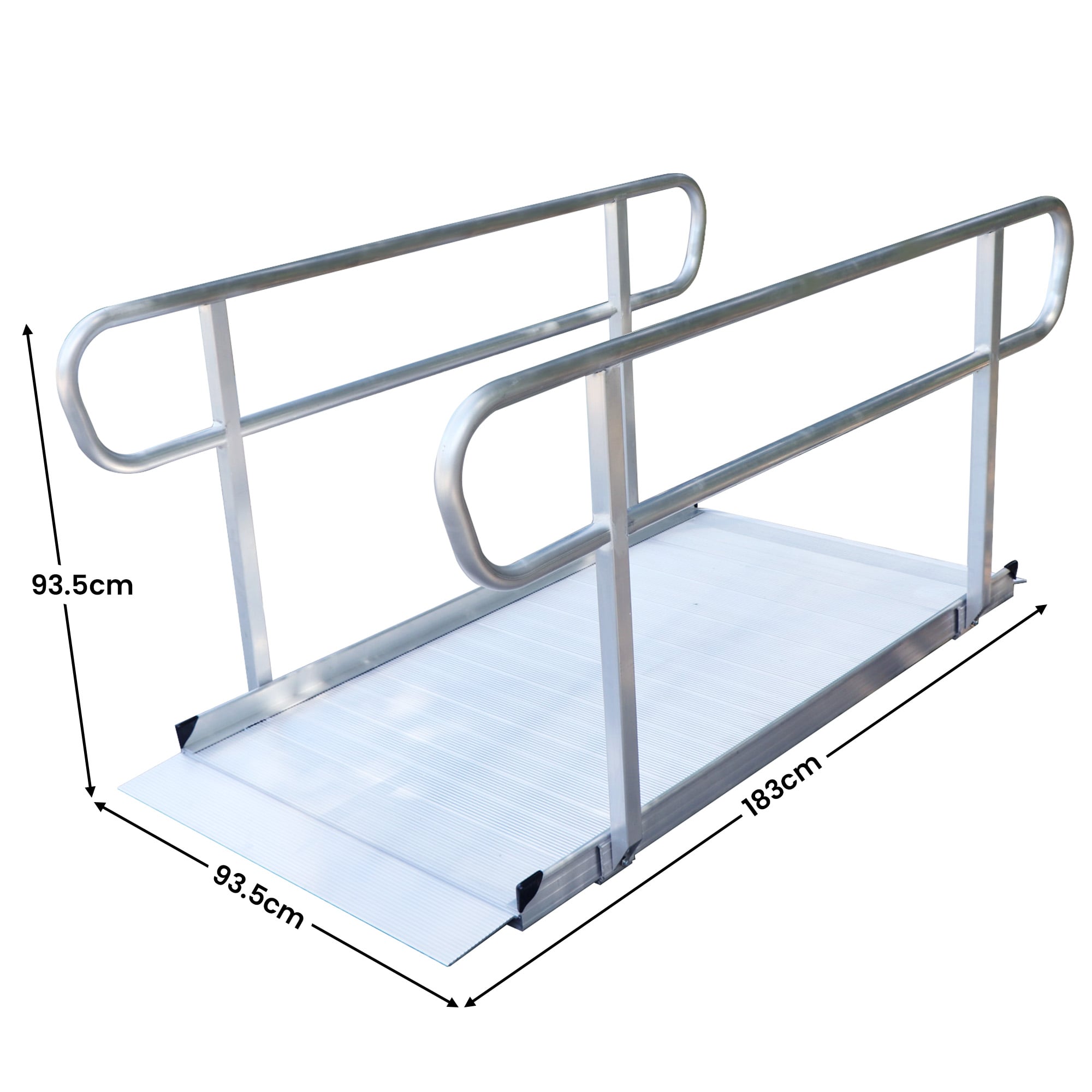 Kartrite 6ft Portable Aluminium Mobility Threshold Access Wheelchair Ramp w/ Handrails - Image 5
