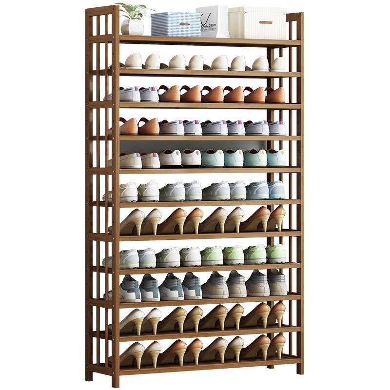 11 Tier Tower Bamboo Wooden Shoe Rack Corner Shelf Stand Storage Organizer - Image 3