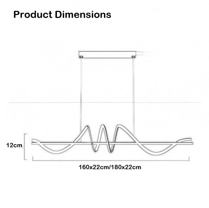 BAMDECOR A202 Modern LED Linear Pendant Lights with Dimmable LED  (160cm/180cm-Black) 1.8 Meters - Image 6