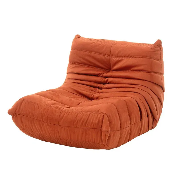 High Back Single Fireside Togo Sofa Chair Cozy Lounge Chair with Ottoman High Density Sponge Multiple Colors Comfortable and Durable (Yellow) - Image 1