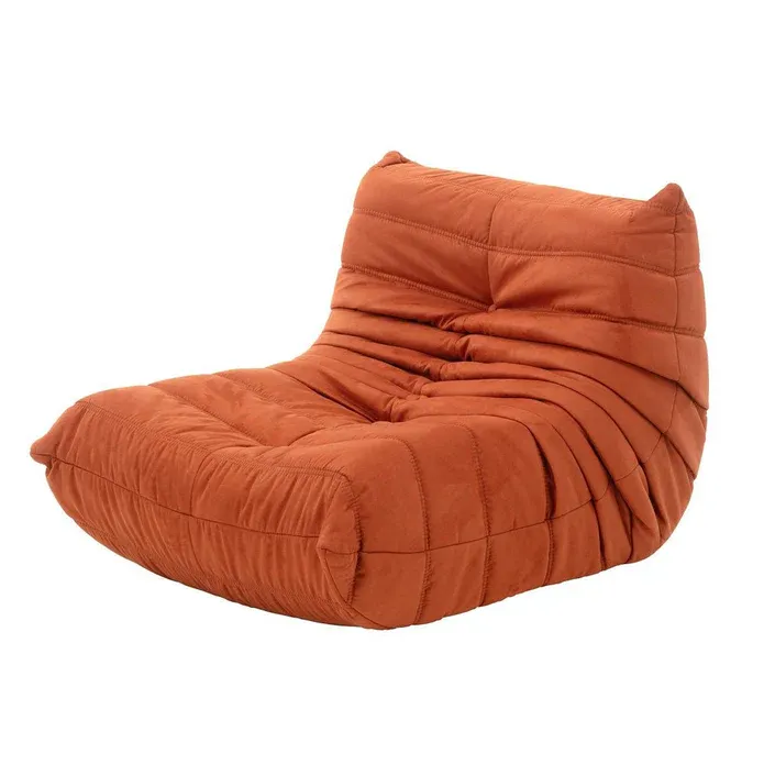 High Back Single Fireside Togo Sofa Chair Cozy Lounge Chair with Ottoman High Density Sponge Multiple Colors Comfortable and Durable (Yellow) - Image 4