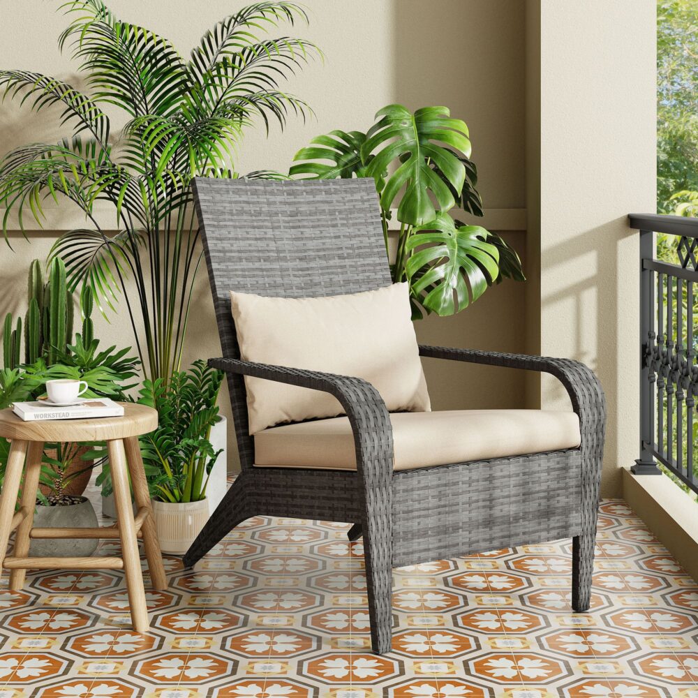 Coastal Weave Reclining Armchair with Bonus Cushion Covers - Image 1