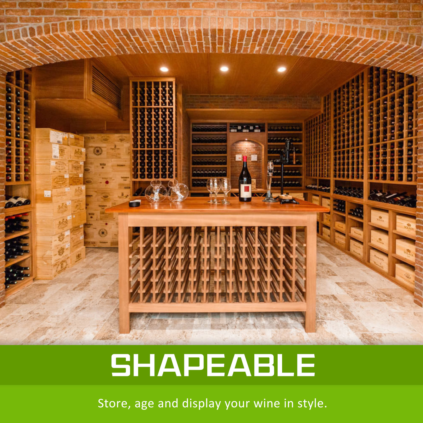 Timber Wine Rack Storage Cellar Organiser 120 Bottle - Image 2
