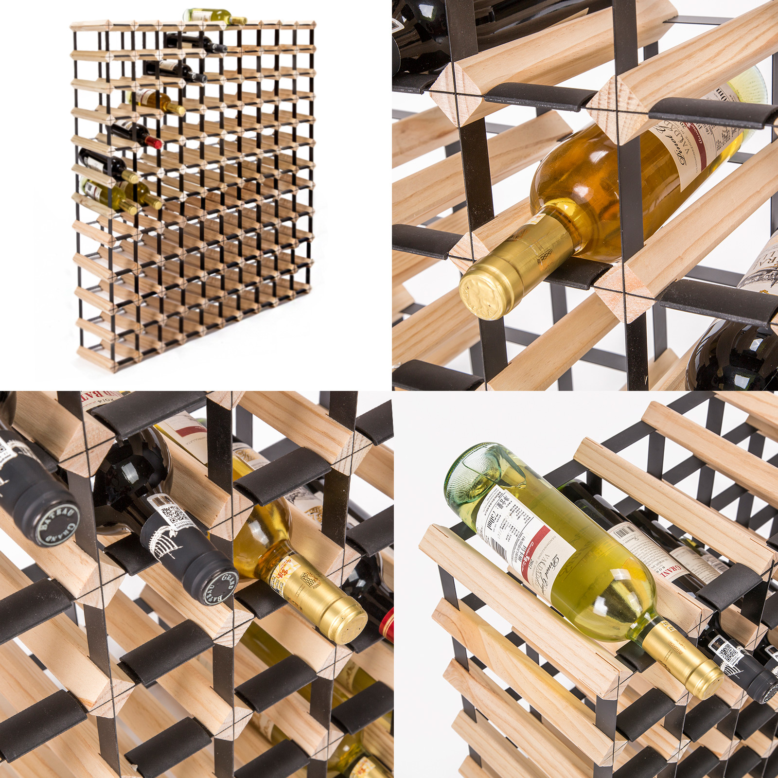 Timber Wine Rack Storage Cellar Organiser 120 Bottle - Image 3
