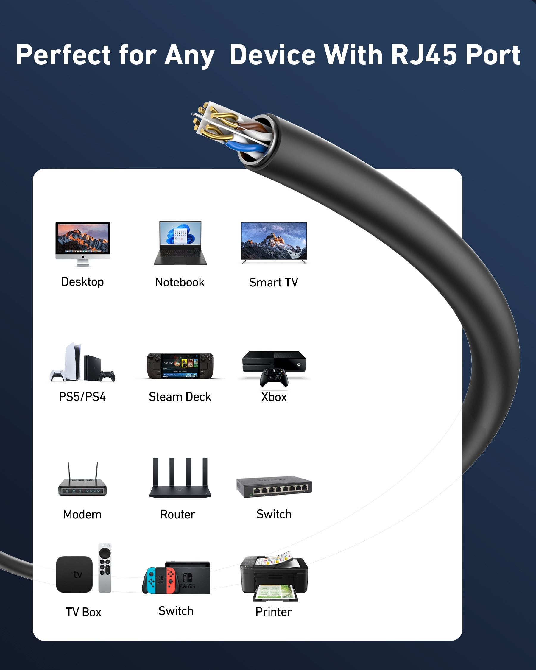 BENFEI 000701BK-305M CAT6 UTP 1000Mbps Waterproof Ethernet Cable 1000FT for Outdoor 305M (Unshielded) - Image 3