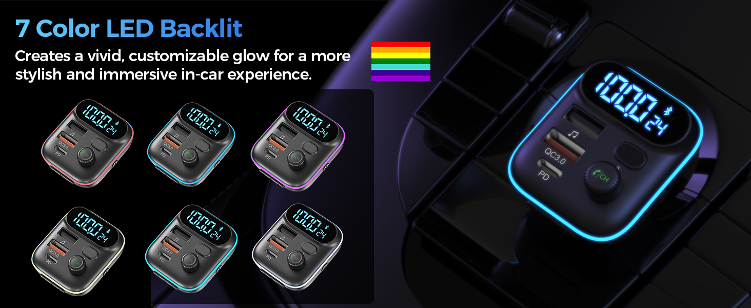 Choetech TC0050 PD36W Bluetooth FM Car Transmitter Charger - Image 8