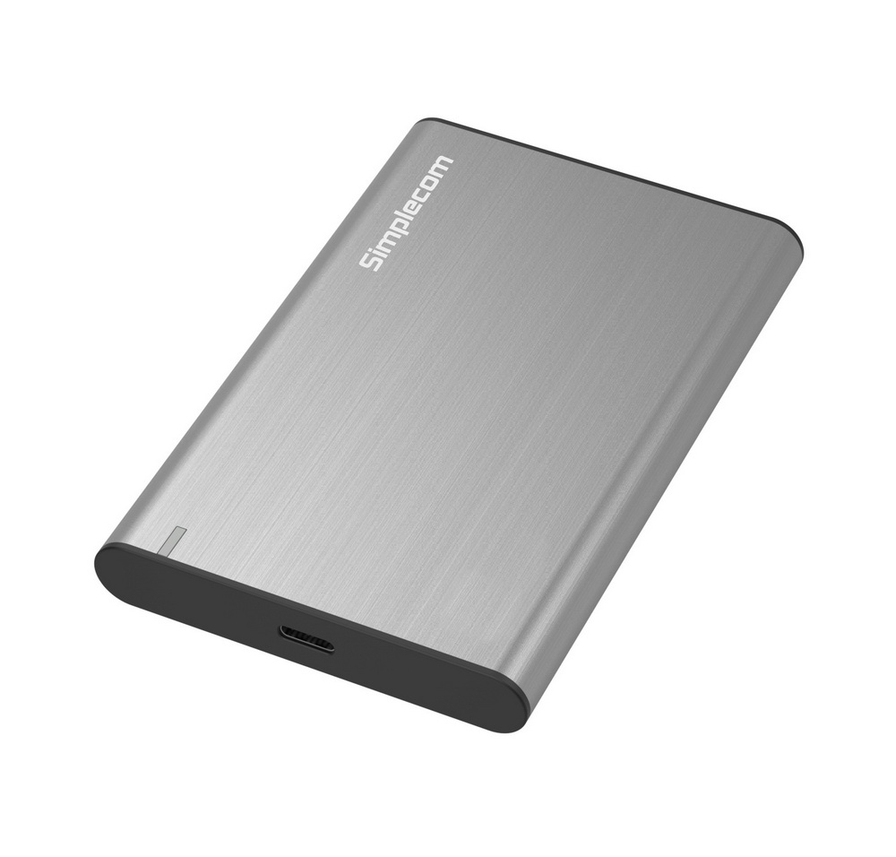 Simplecom SE221 Aluminium 2.5'' SATA HDD/SSD to USB 3.1 Enclosure Gray - Image 1