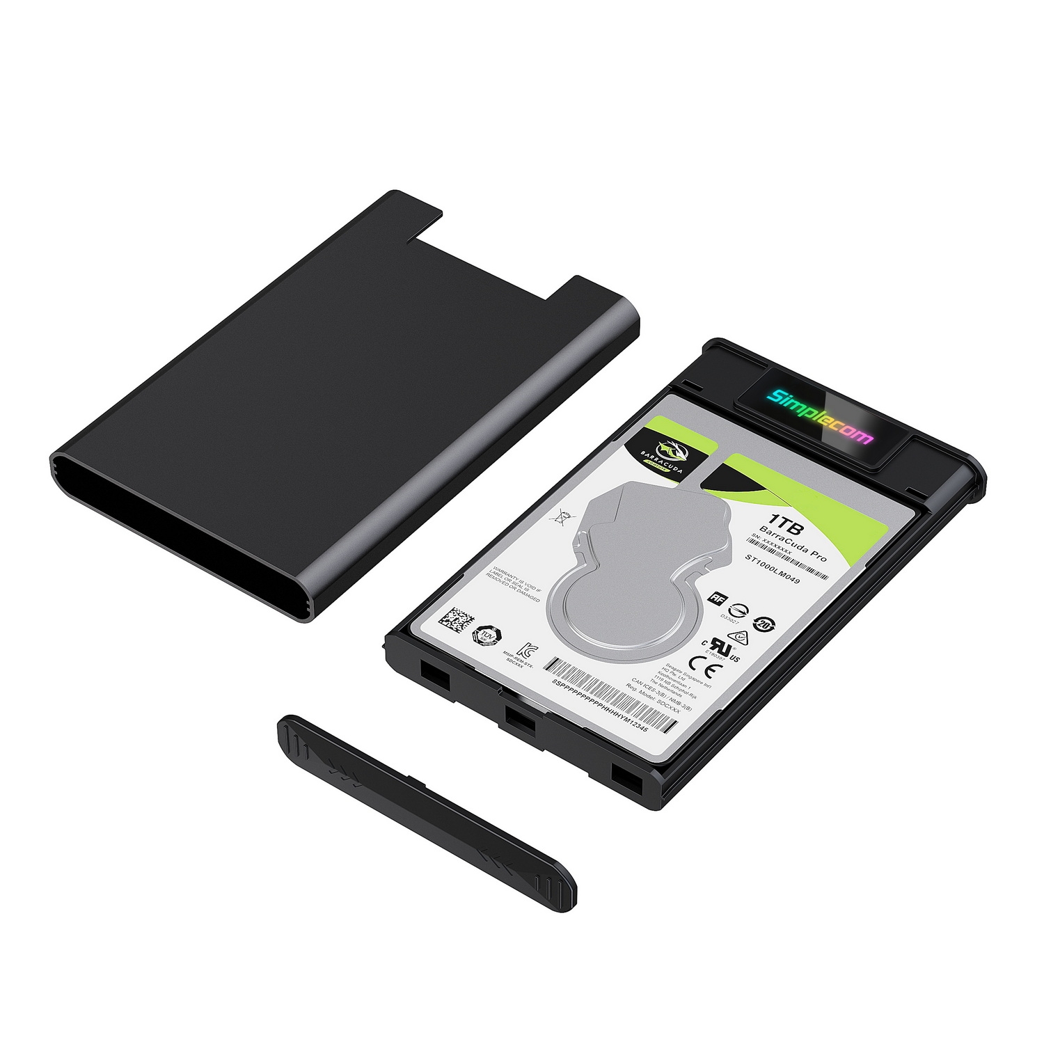 Simplecom SE239 Tool-free 2.5 SATA HDD SSD to USB-C Enclosure with RGB Lights USB 3.2 Gen 2 - Image 4