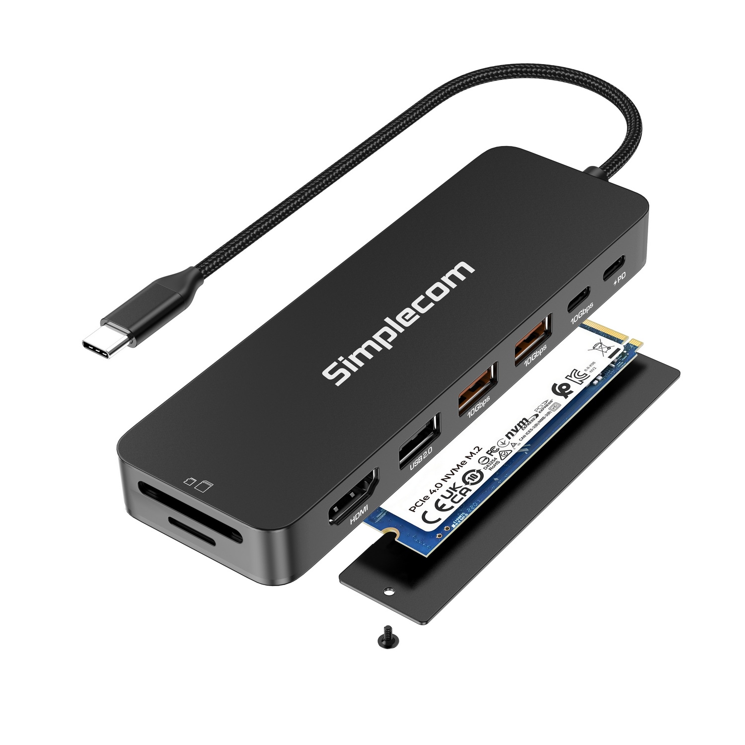Simplecom CHT595 9-in-1 USB-C Multiport Docking Station with NVMe M.2 Enclosure - Image 2