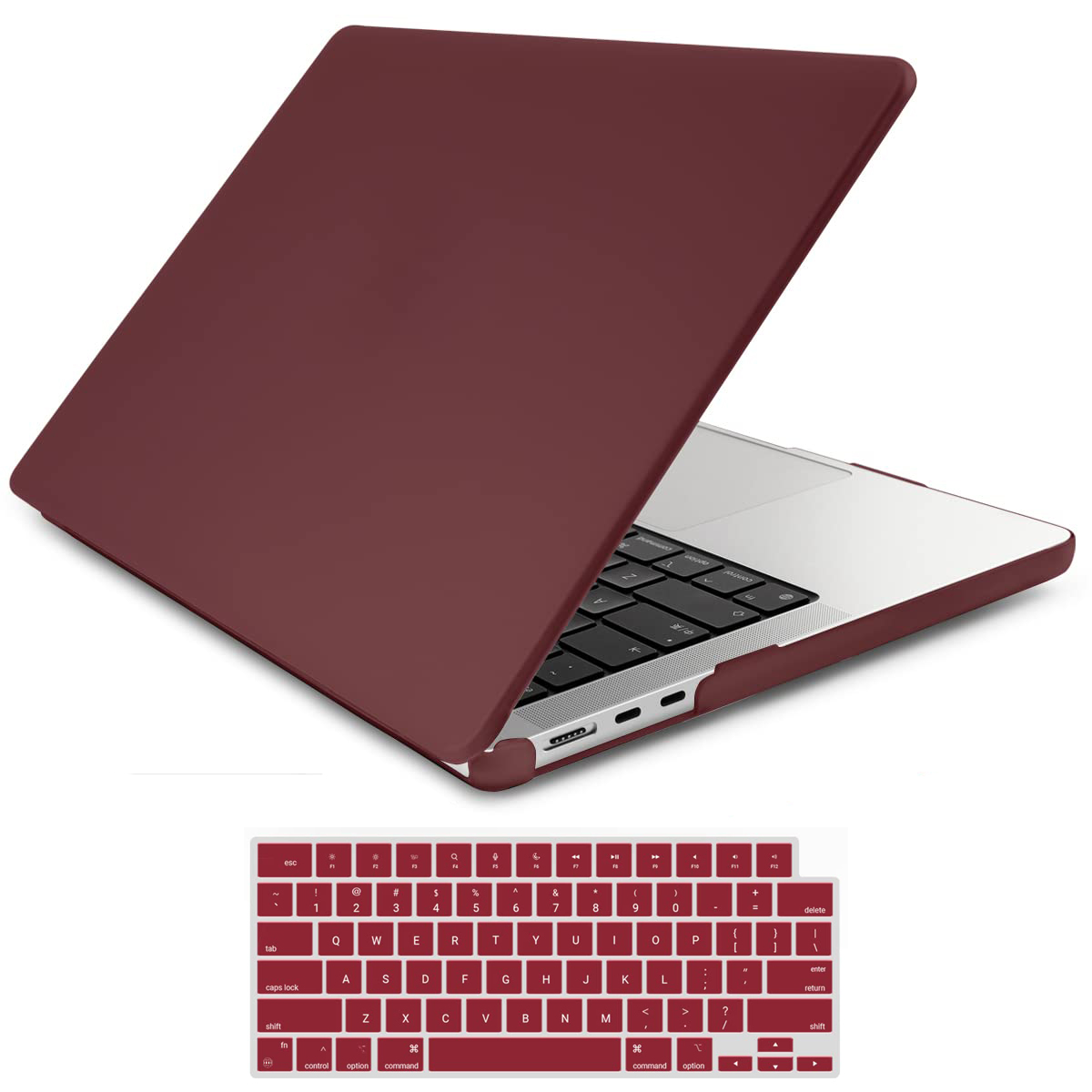 15 inch Air 2023 MacBook Air Matte Case  A2941 M2 Chip Hard Shell Case Keyboard Cover Wine Red - Image 1