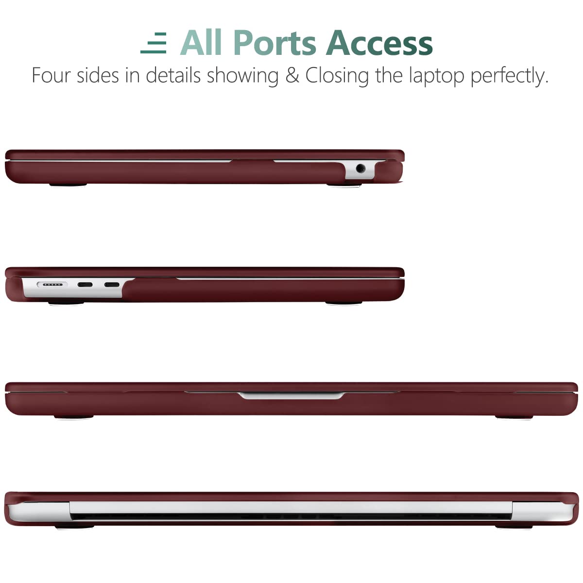 15 inch Air 2023 MacBook Air Matte Case  A2941 M2 Chip Hard Shell Case Keyboard Cover Wine Red - Image 6