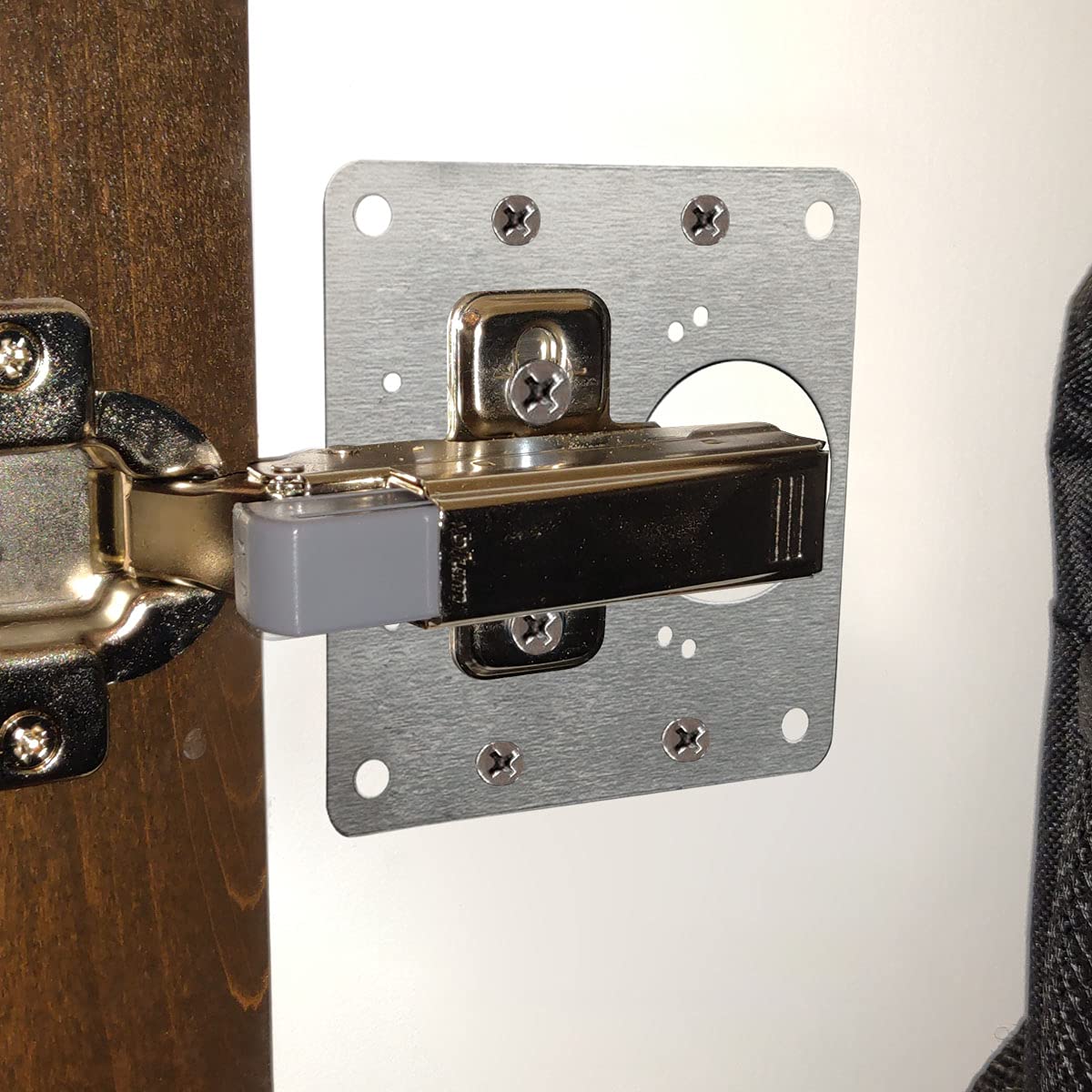 4 Pcs Kitchen Cupboard Door Cabinet Hinges Repair Plate Brackets Kit Fixing Screws - Image 2