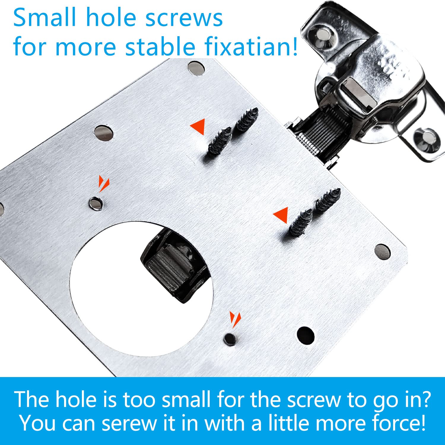 4 Pcs Kitchen Cupboard Door Cabinet Hinges Repair Plate Brackets Kit Fixing Screws - Image 6