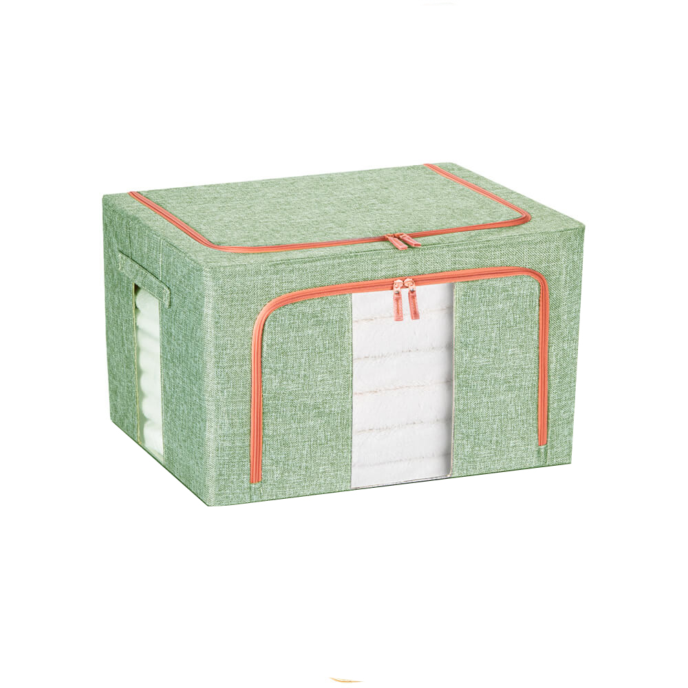 24L Cloth Storage Box Closet Organizer Storage Bags Clothes Storage Bags Wardrobe Organizer Idea GREEN - Image 1