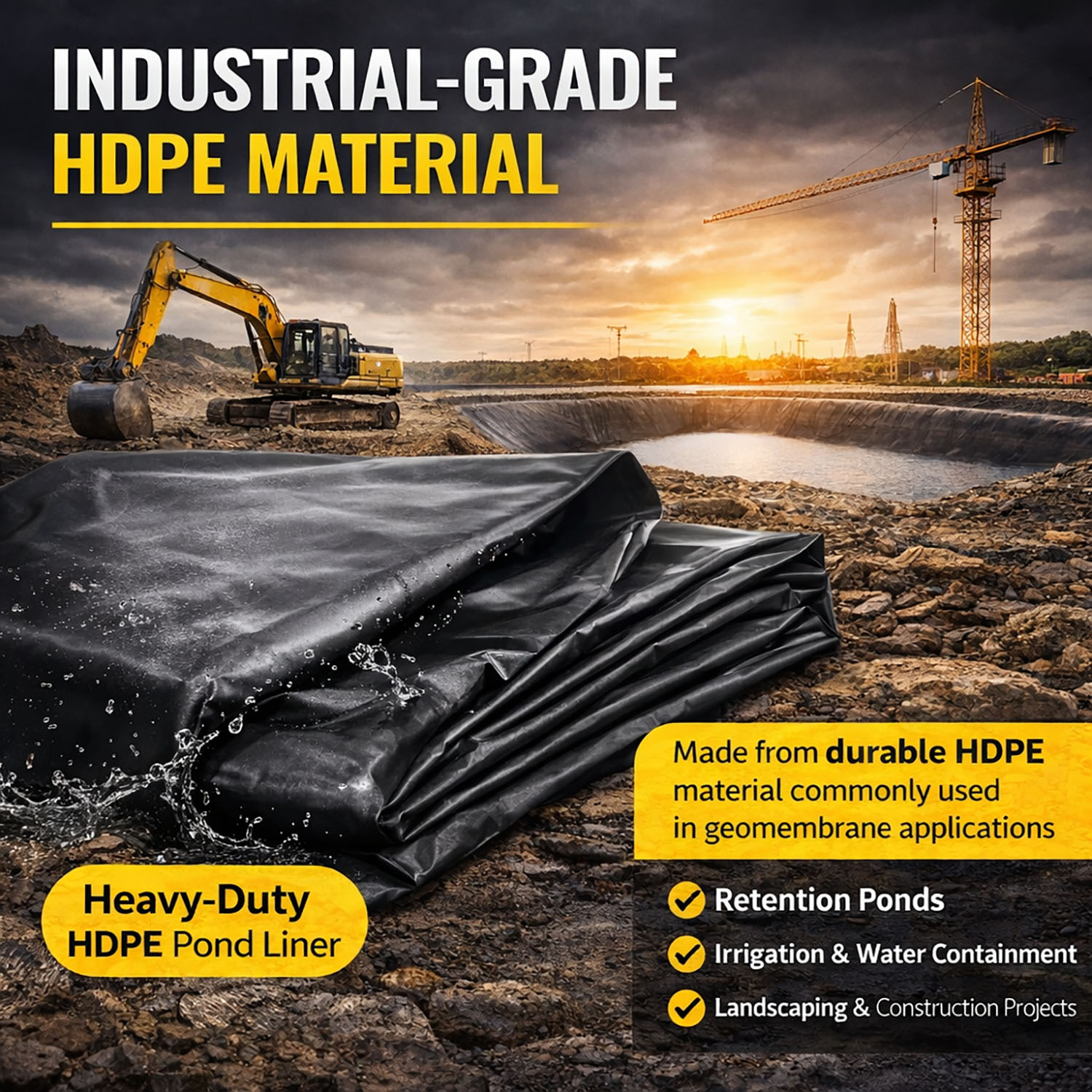 Heavy Duty 0.5mm HDPE Pond Liner Waterproof Sheet 4.5m x 3m for Garden & Fish Ponds - Image 6