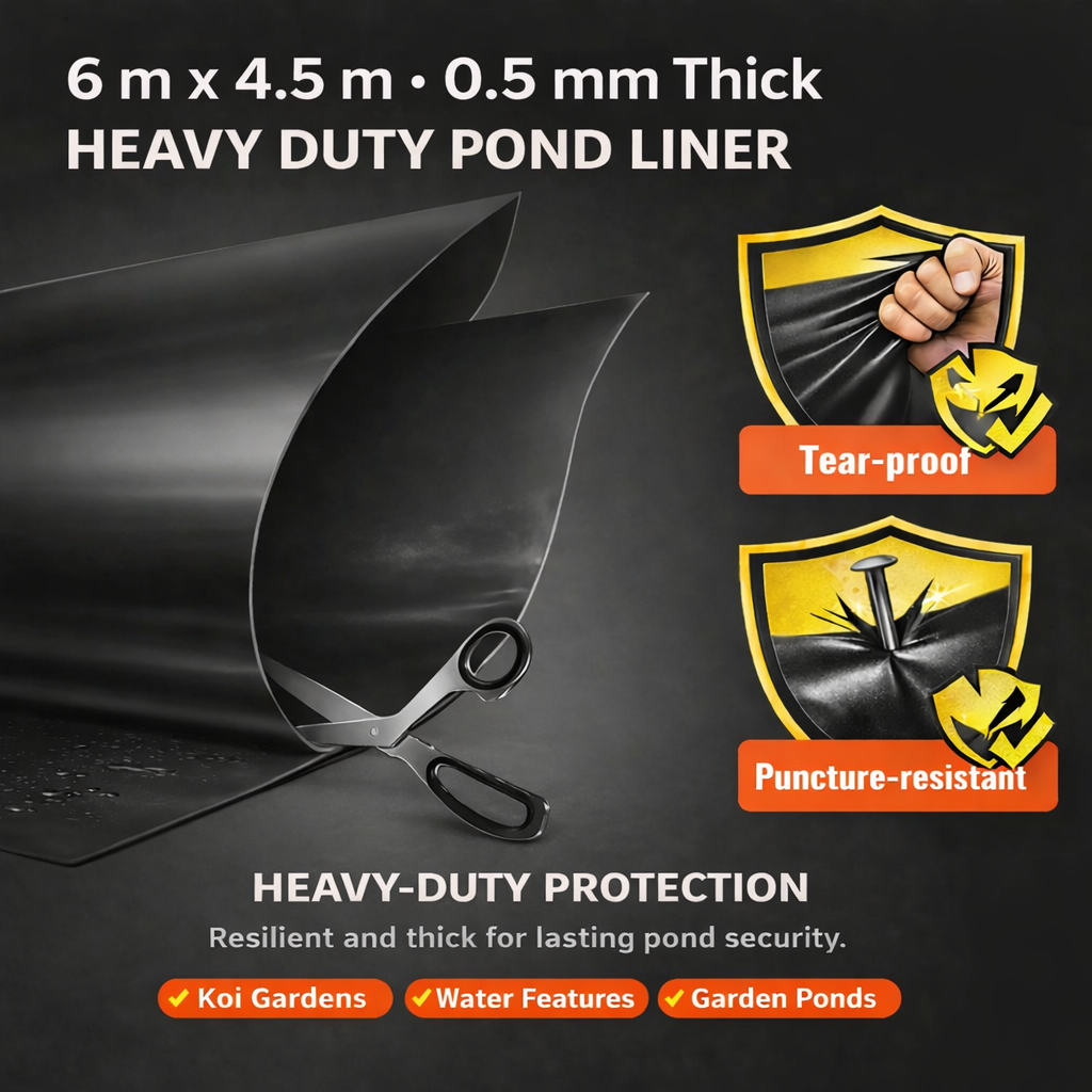 Heavy Duty 0.5mm HDPE Pond Liner Waterproof Sheet 4.5m x 6m for Garden & Fish Ponds - Image 3