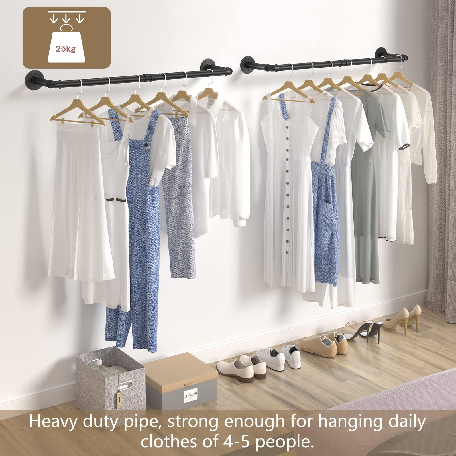 97cm Clothing Racks for Hanging Clothes Garment Rack Industrial Pipe clothes Rack Drying Rack - Image 3