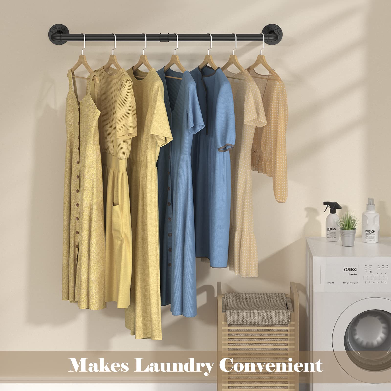 97cm Clothing Racks for Hanging Clothes Garment Rack Industrial Pipe clothes Rack Drying Rack - Image 4