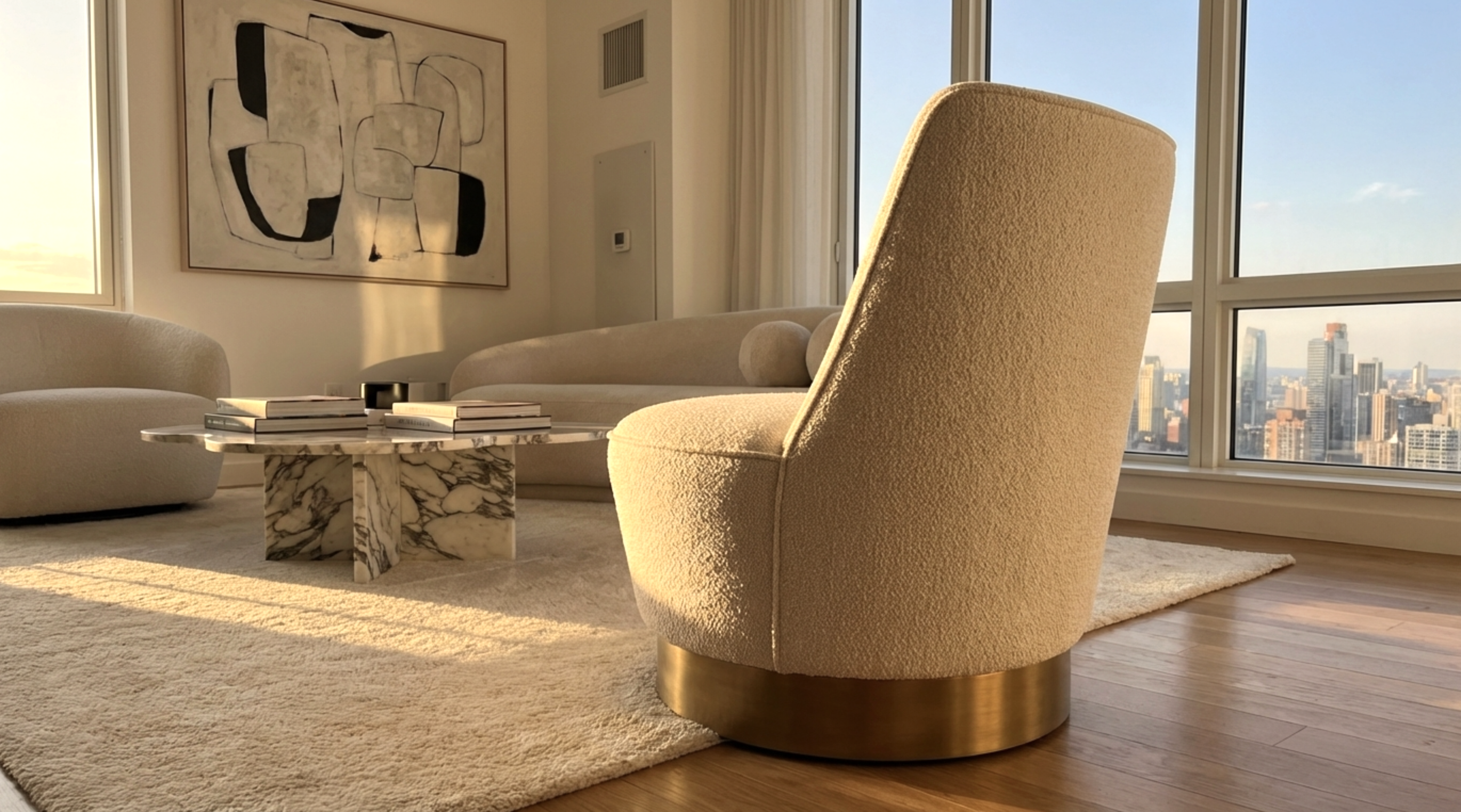 Interior Ave - Chateau Swivel Accent Chair - Vanilla Oat - Image 3