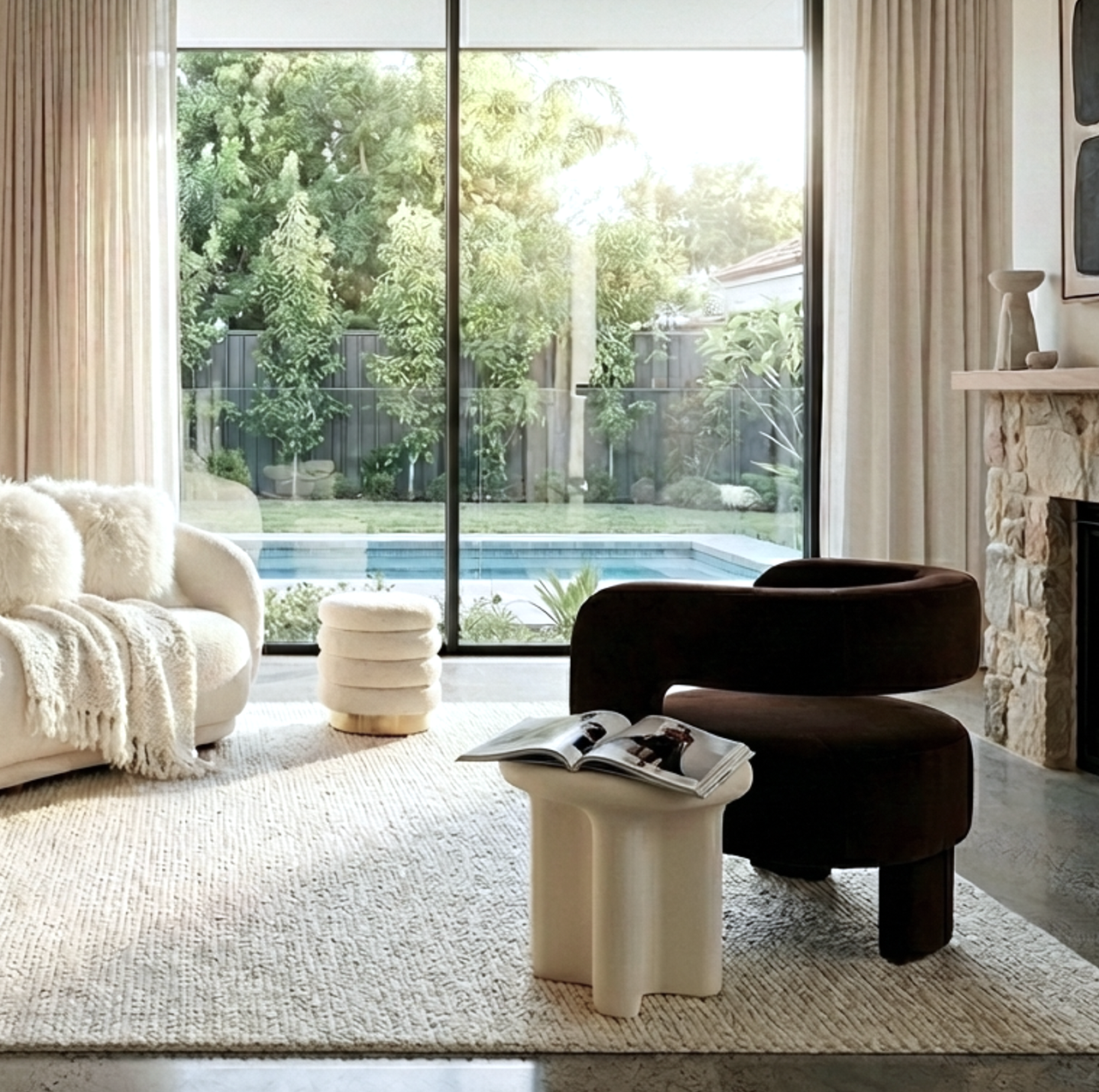 Interior Ave - Portia Velvet Arm Chair - Espresso - Image 3
