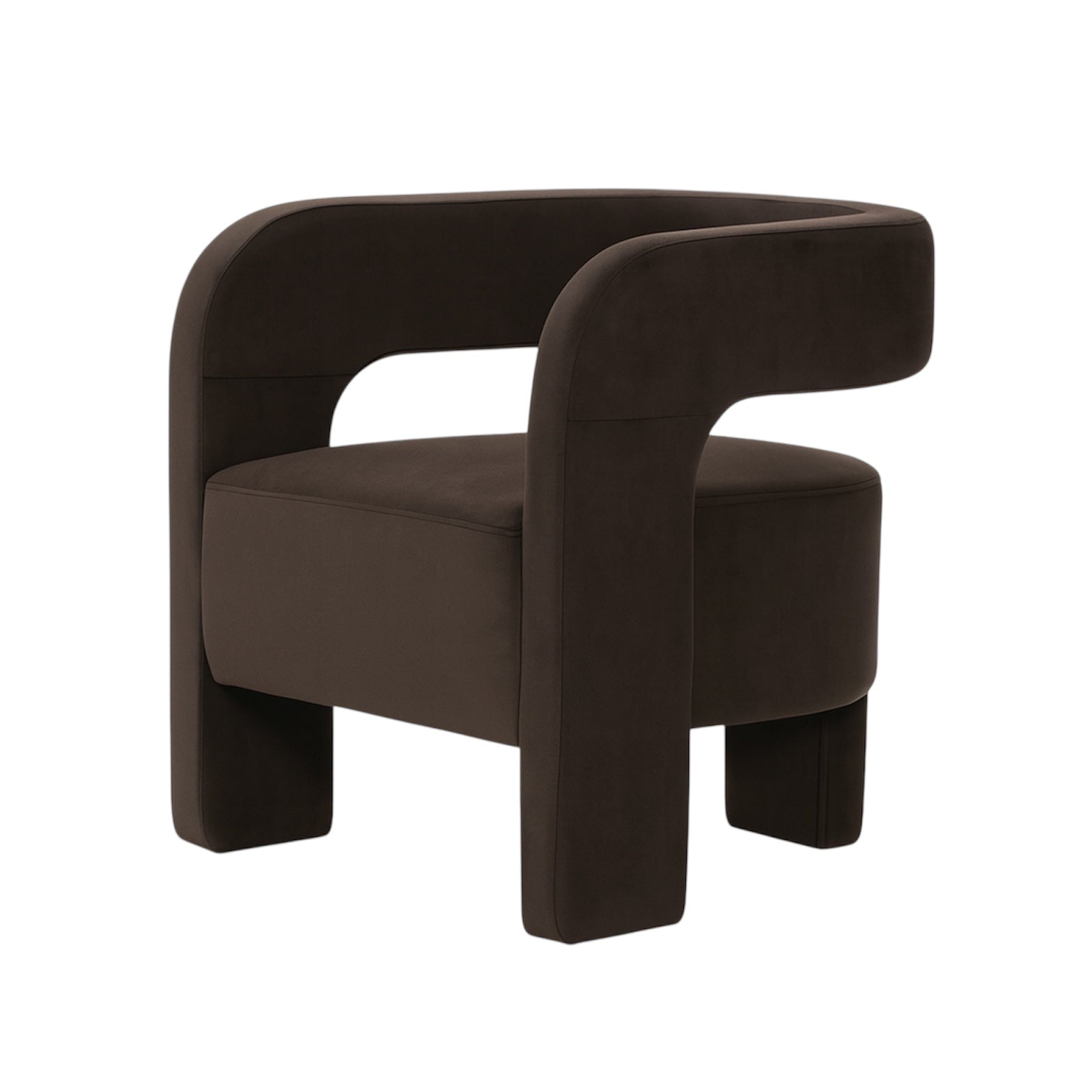 Interior Ave - Portia Velvet Arm Chair - Espresso - Image 4