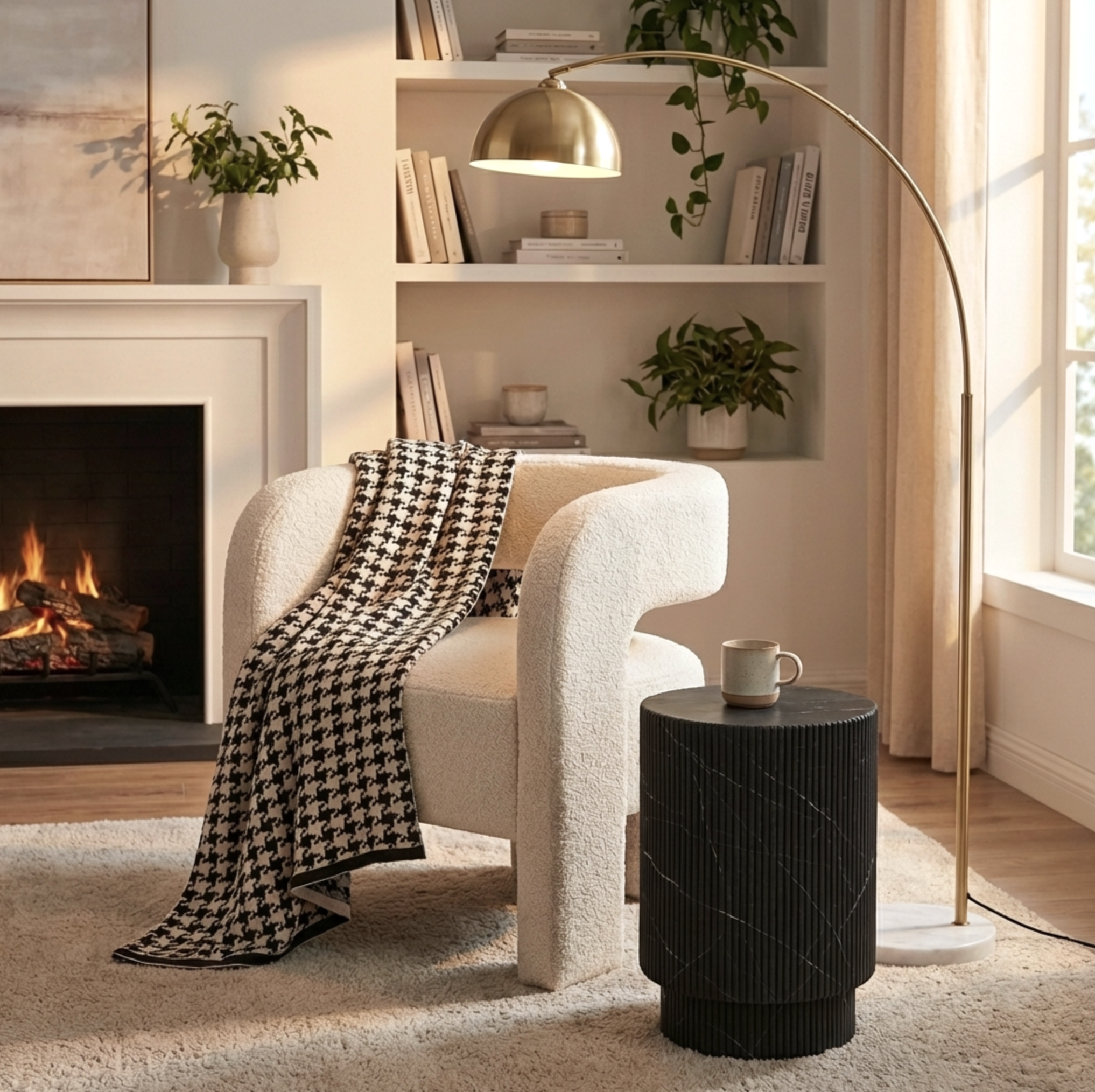Interior Ave - Portia Boucle Arm Chair - Off White - Image 2