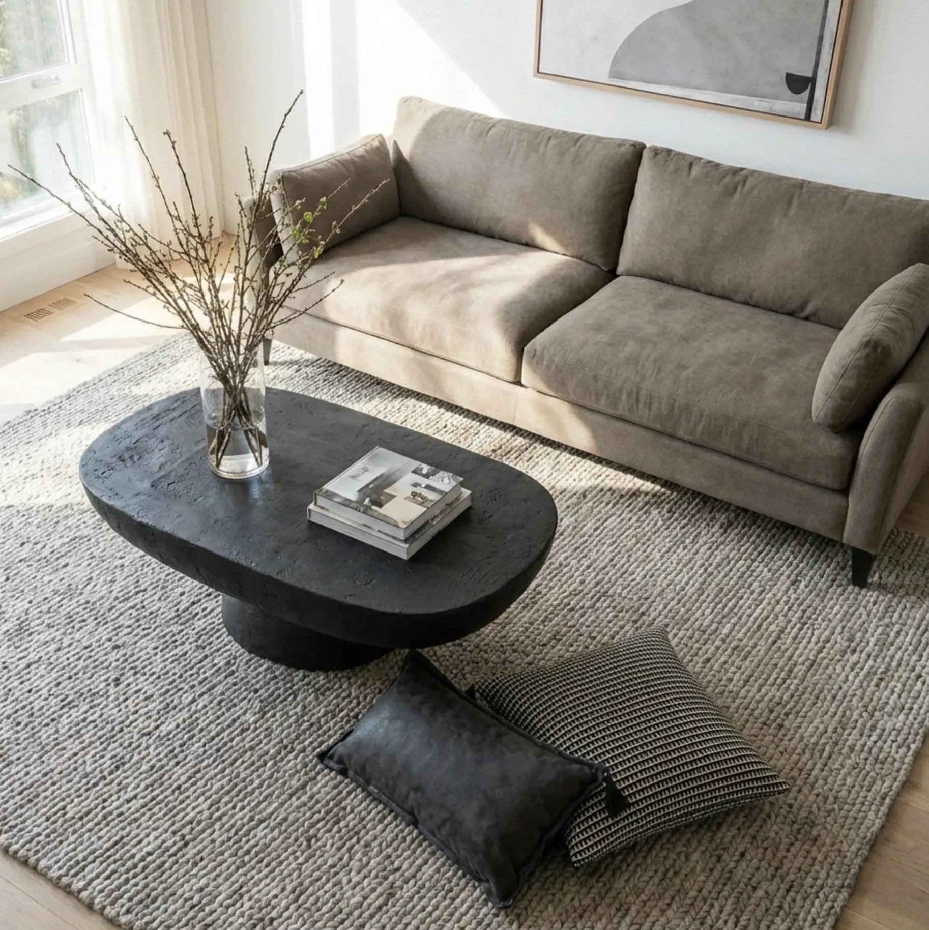 Interior Ave - Korra Sculptural Black Stone Coffee Table - Image 1