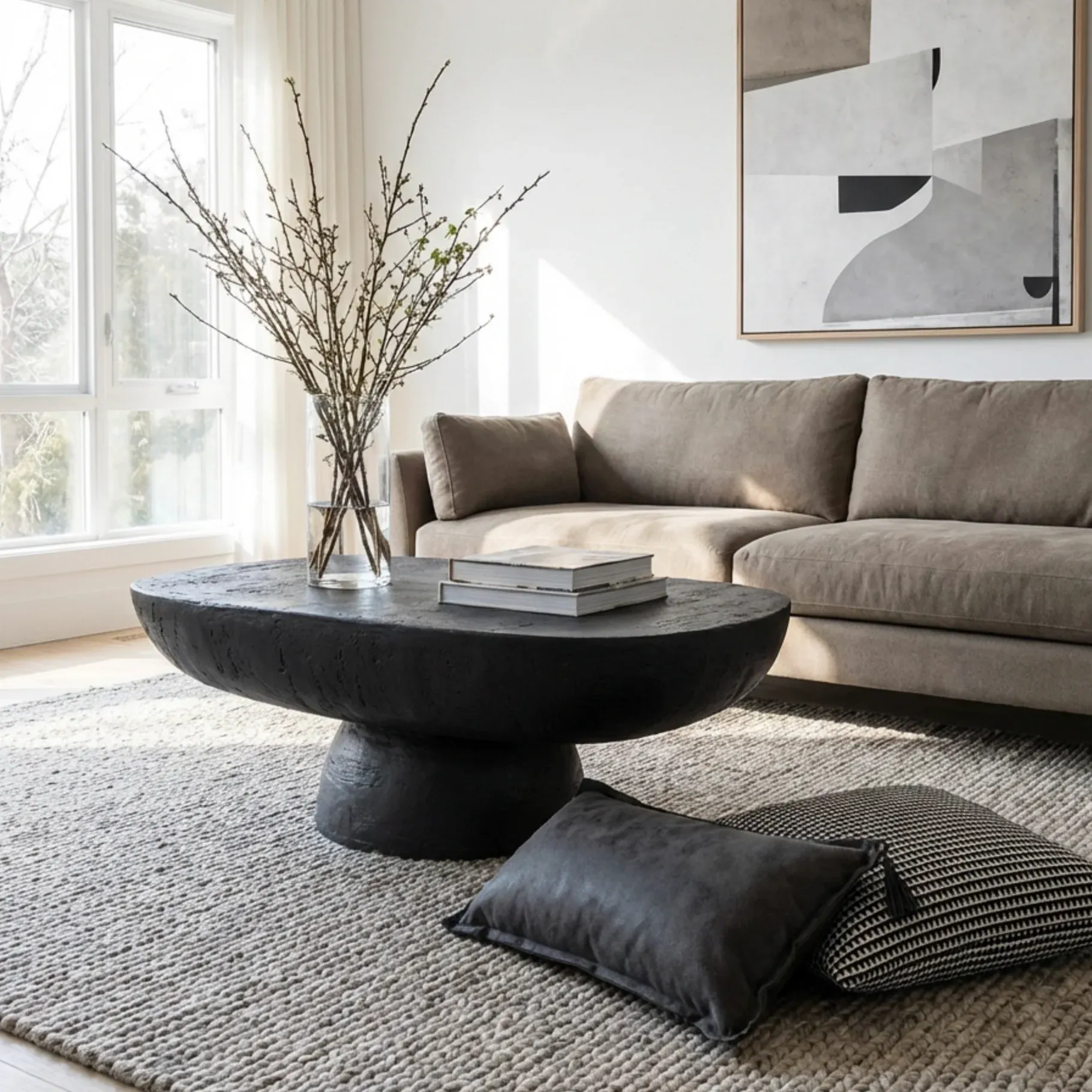 Interior Ave - Korra Sculptural Black Stone Coffee Table - Image 2