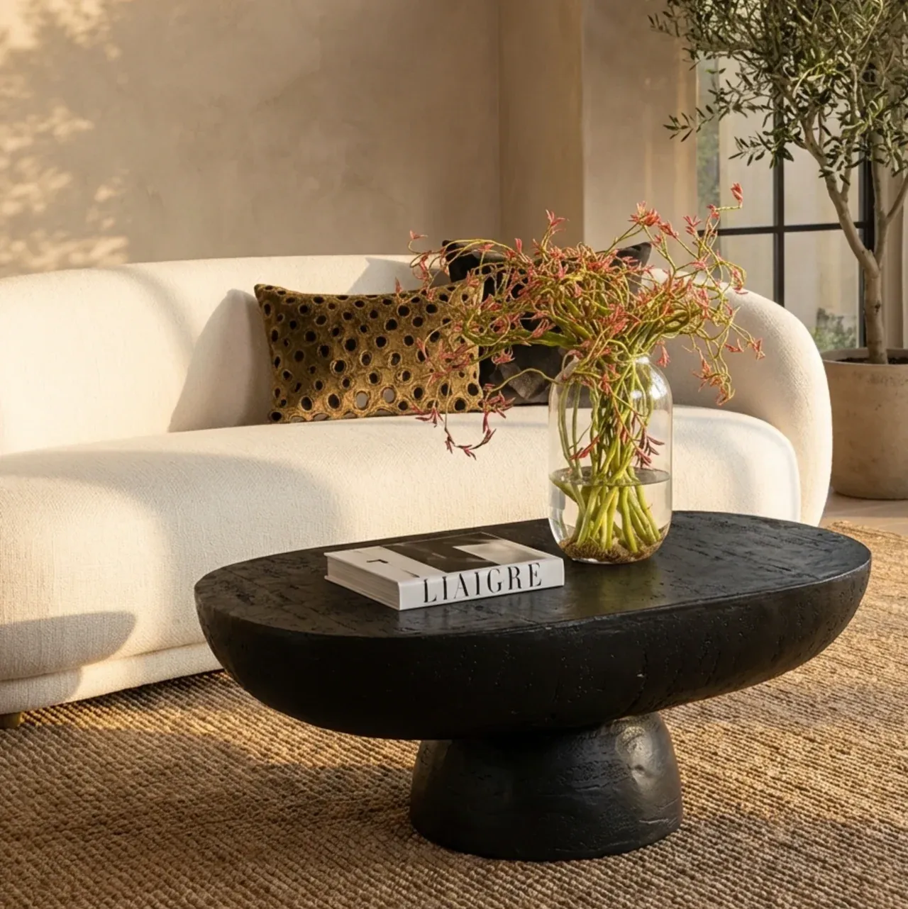 Interior Ave - Korra Sculptural Black Stone Coffee Table - Image 4