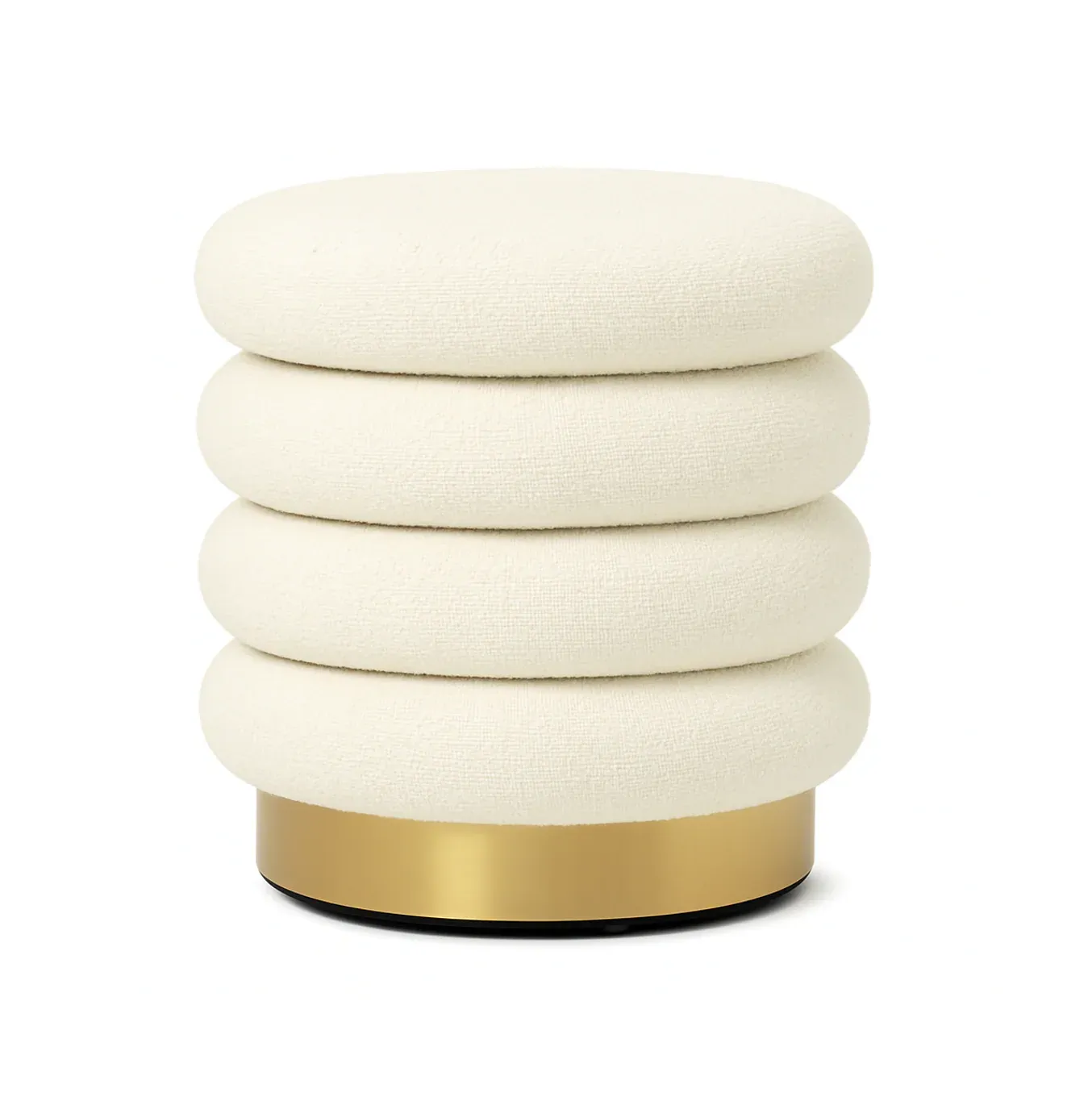 Interior Ave - Roma Round Milan Ottoman / Footstool – Off White - Image 3