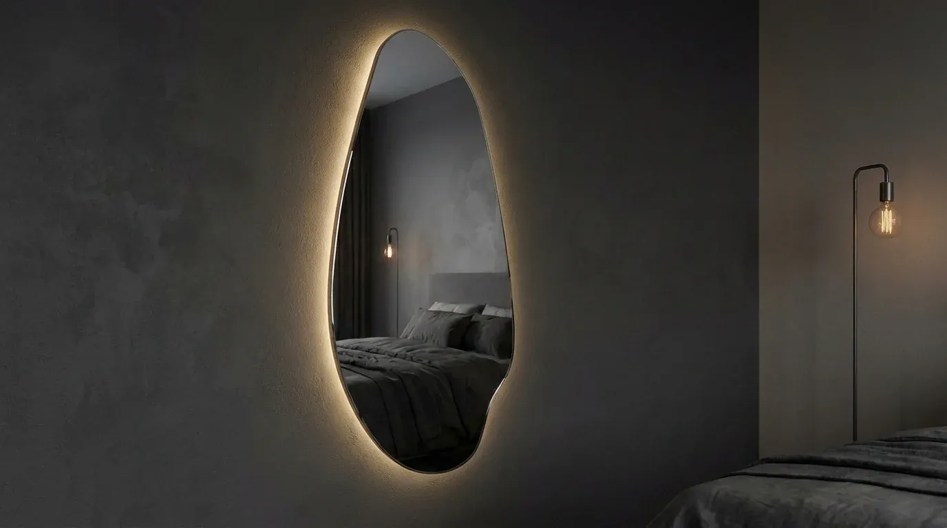 Interior Ave - Jewel Irregular LED Wall Mirror – Backlit Statement Mirror - Image 2